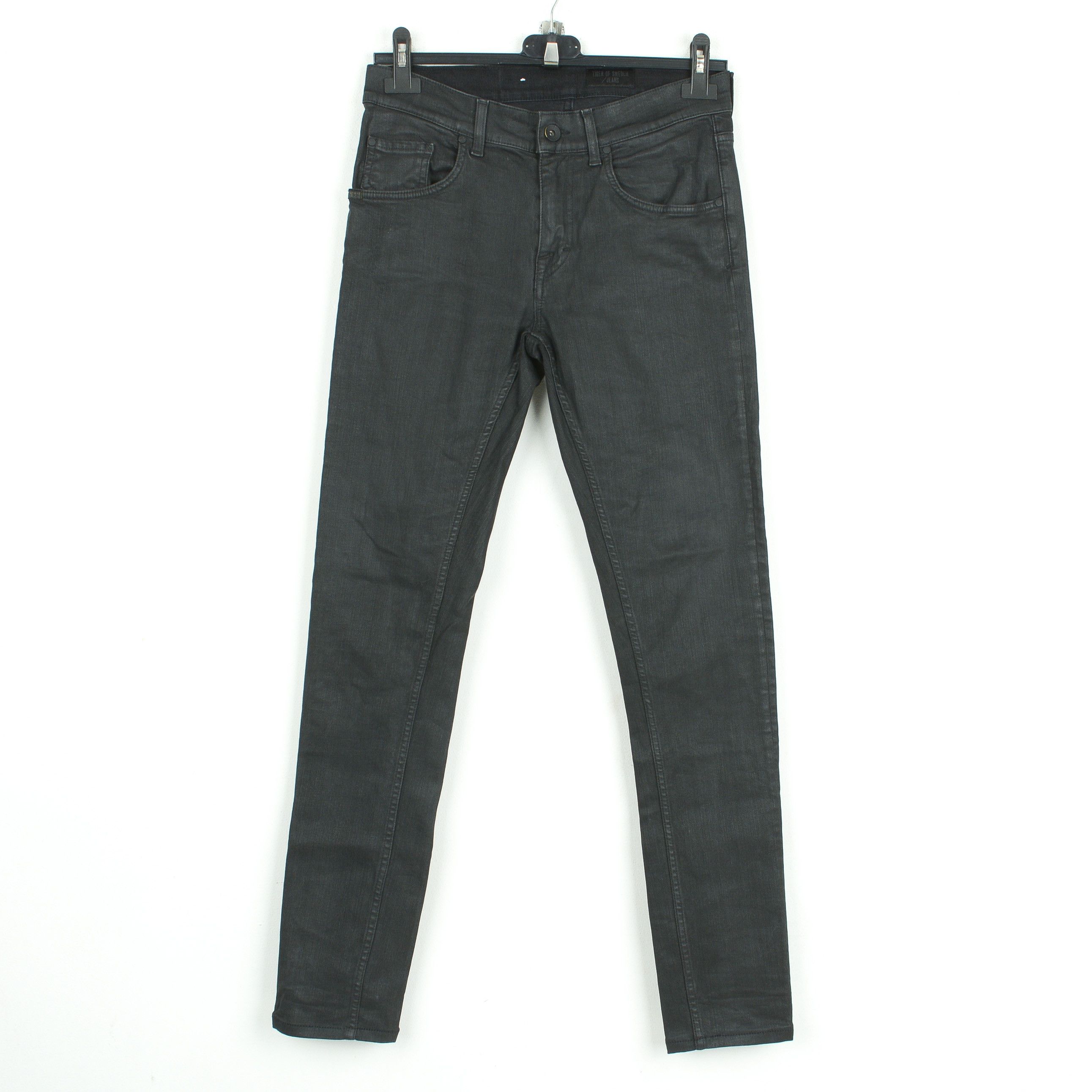 Tiger of Sweden Shelter W30 L32 Black Coated Jeans Slim Waxed Pants Skinny Size 30" / US 8 / IT 44 - 1 Thumbnail
