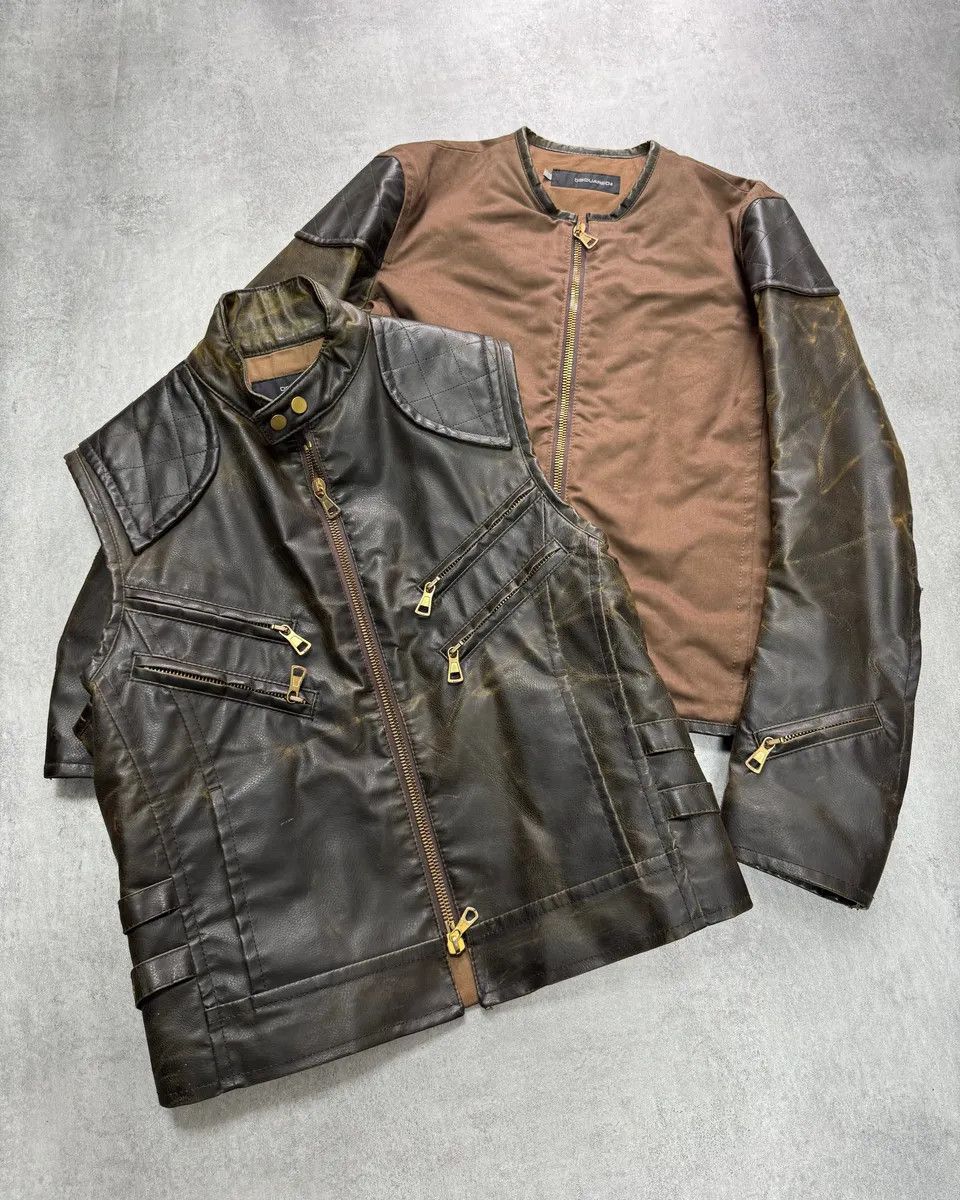 Dsquared2 AW2003 Dsquared2 Biker 2-in-1 Leather Jacket Size US M / EU 48-50 / 2 - 3 Thumbnail