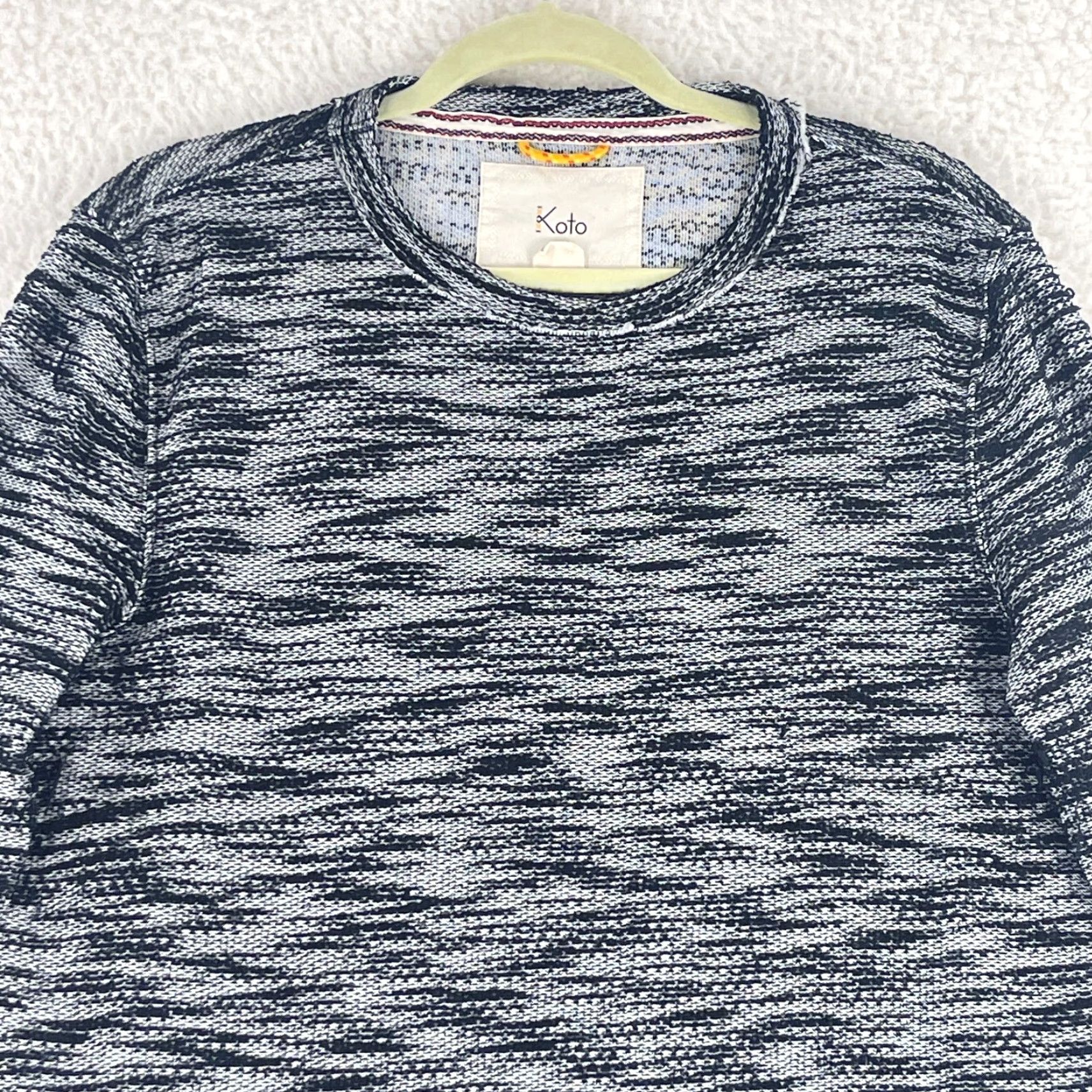 Anthropologie Anthropologie Koto Shirt Womens Medium Black Heathered Long Sleeve Crew Neck Pullover Blouse Size M / US 6-8 / IT 42-44 - 2 Thumbnail
