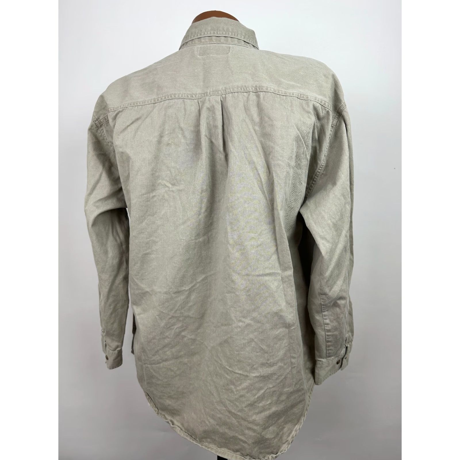 Vintage VINTAGE St. John's Bay Shirt Men L Oversized Button-Up Twill Beige 90s Pigment Dyed Midweight Casual Size US L / EU 52-54 / 3 - 6 Thumbnail