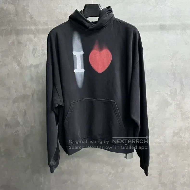 Balenciaga Balenciaga Black Letter Heart Pattern Printed Casual Sweat Size US XS / EU 42 / 0 - 1 Thumbnail