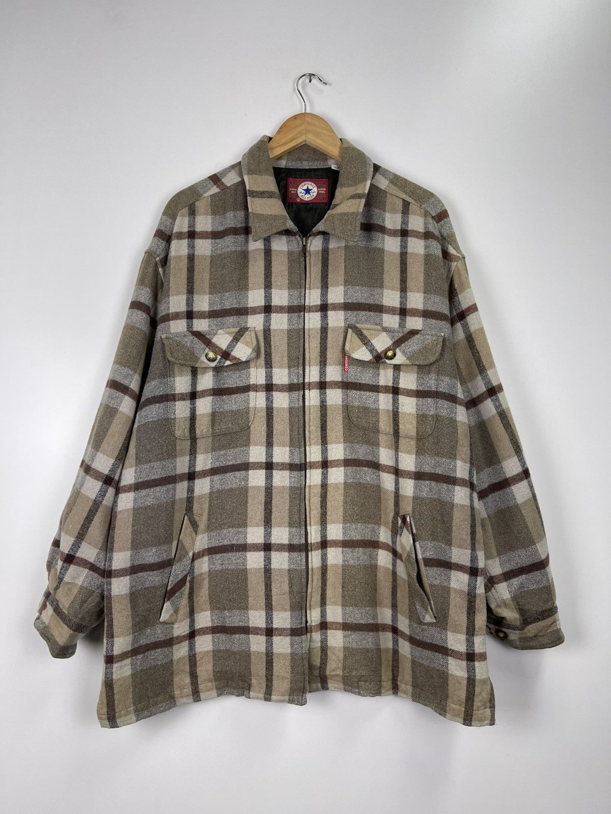 Converse × Vintage Vintage Converse All Star Flannel Jacket Size US XL / EU 56 / 4 - 2 Thumbnail