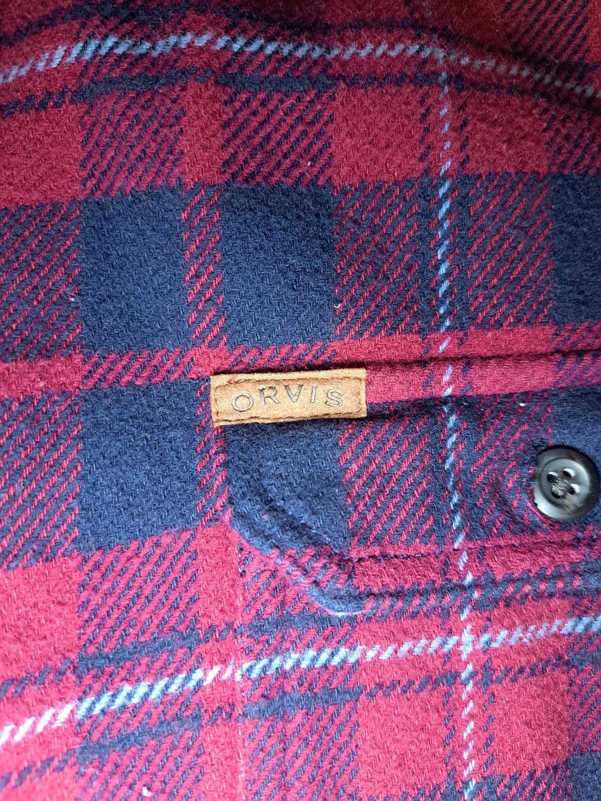 Orvis Orvis Jacket Mens XL Red Blue Plaid Cotton Flannel Button Up Size US XL / EU 56 / 4 - 3 Thumbnail