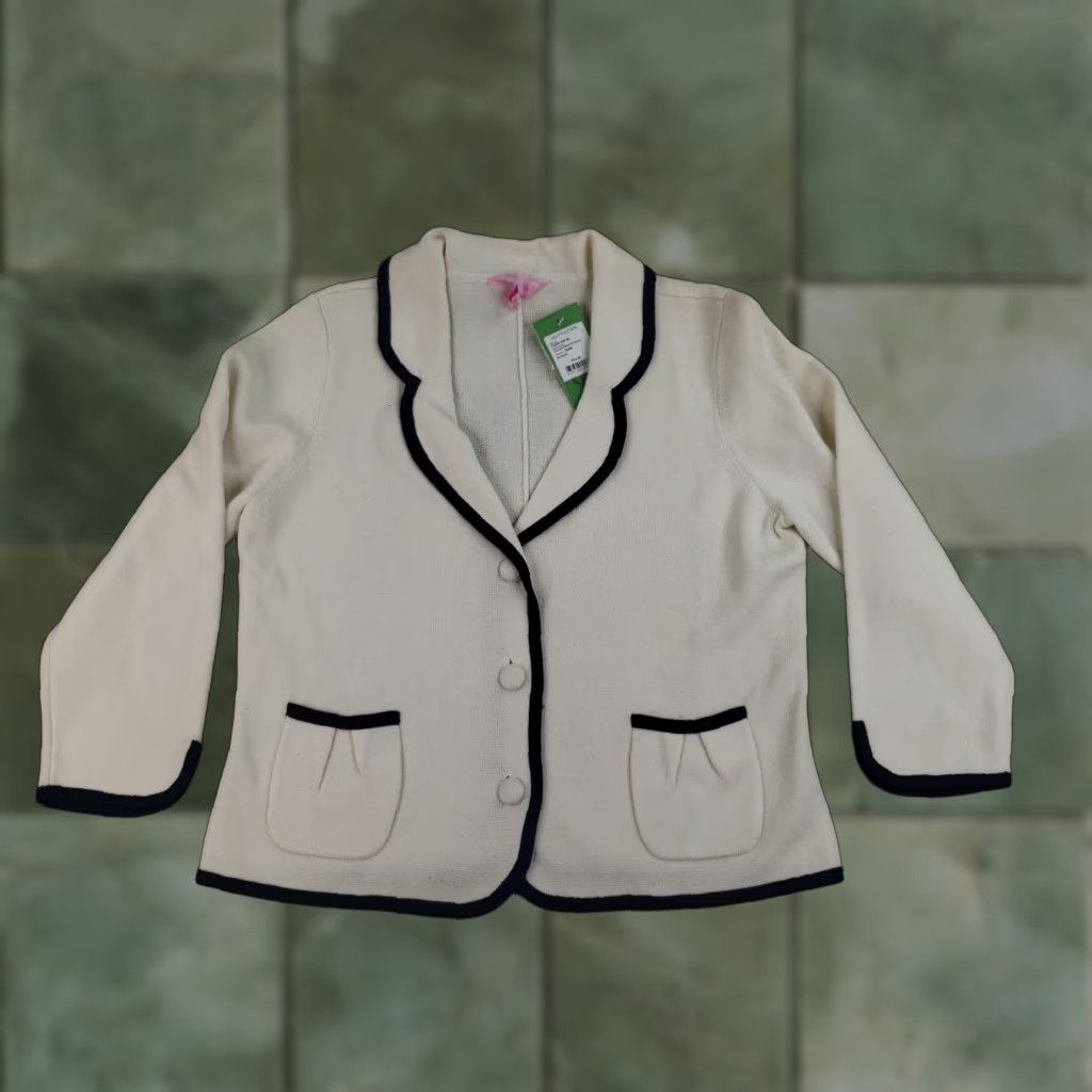 Lilly Pulitzer Lilly Pulitzer Collier Sweater Jacket Womens Medium Antique White Button Pocket Size M / US 6-8 / IT 42-44 - 1 Thumbnail