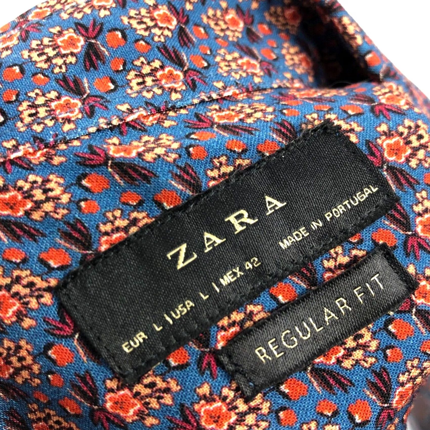 Zara Zara Shirt Regular Floral Button-Up Viscose Multicolor L Men’s Casual Collar LS Mint Large Size US L / EU 52-54 / 3 - 5 Thumbnail