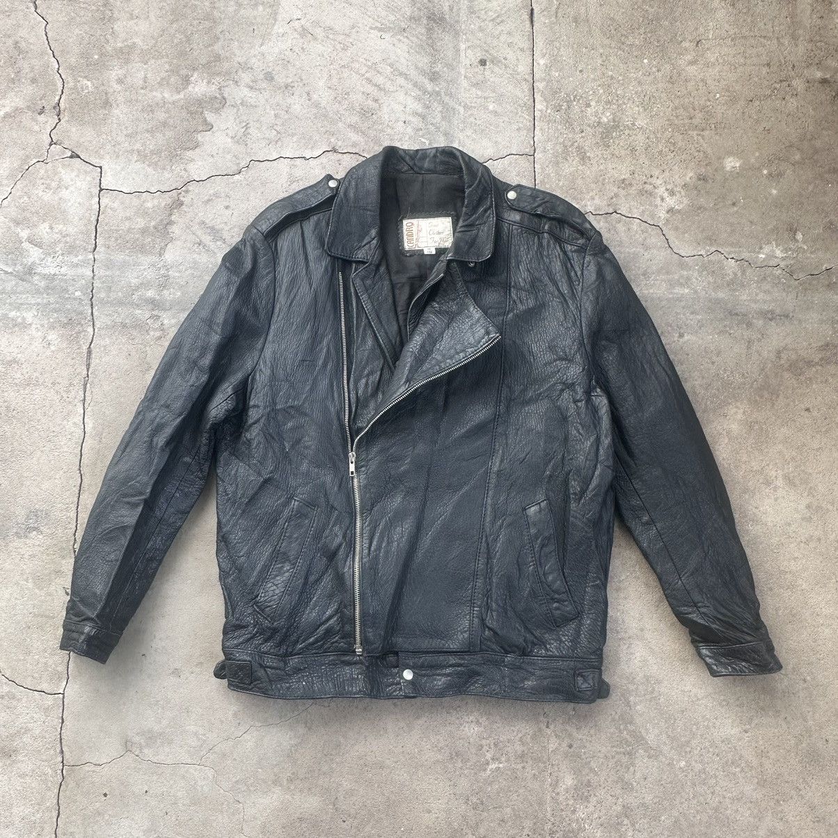 Other Vintage Leather moto biker Jacket y2k jacket Size US L / EU 52-54 / 3 - 2 Thumbnail