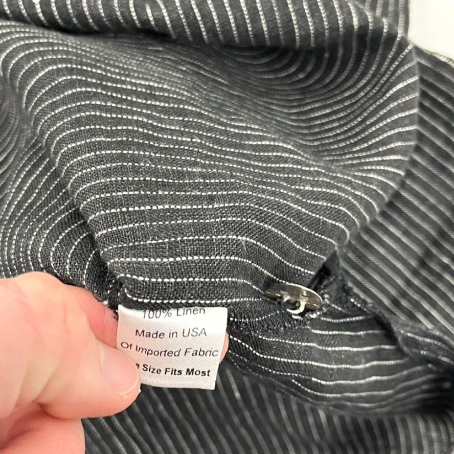 Vintage VINTAGE Itemz Chris Baumgartner Button Up Shirt Women OS Gray Pinstripe Lagenlook Blouse Size ONE SIZE - 4 Thumbnail