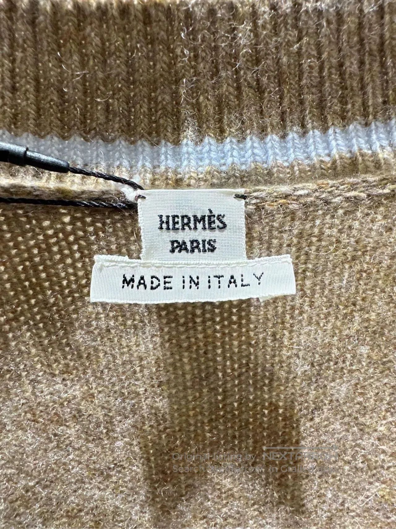 Hermes Hermes Beige Long Cashmere Cardigan. Size US XXS / EU 40 - 3 Thumbnail