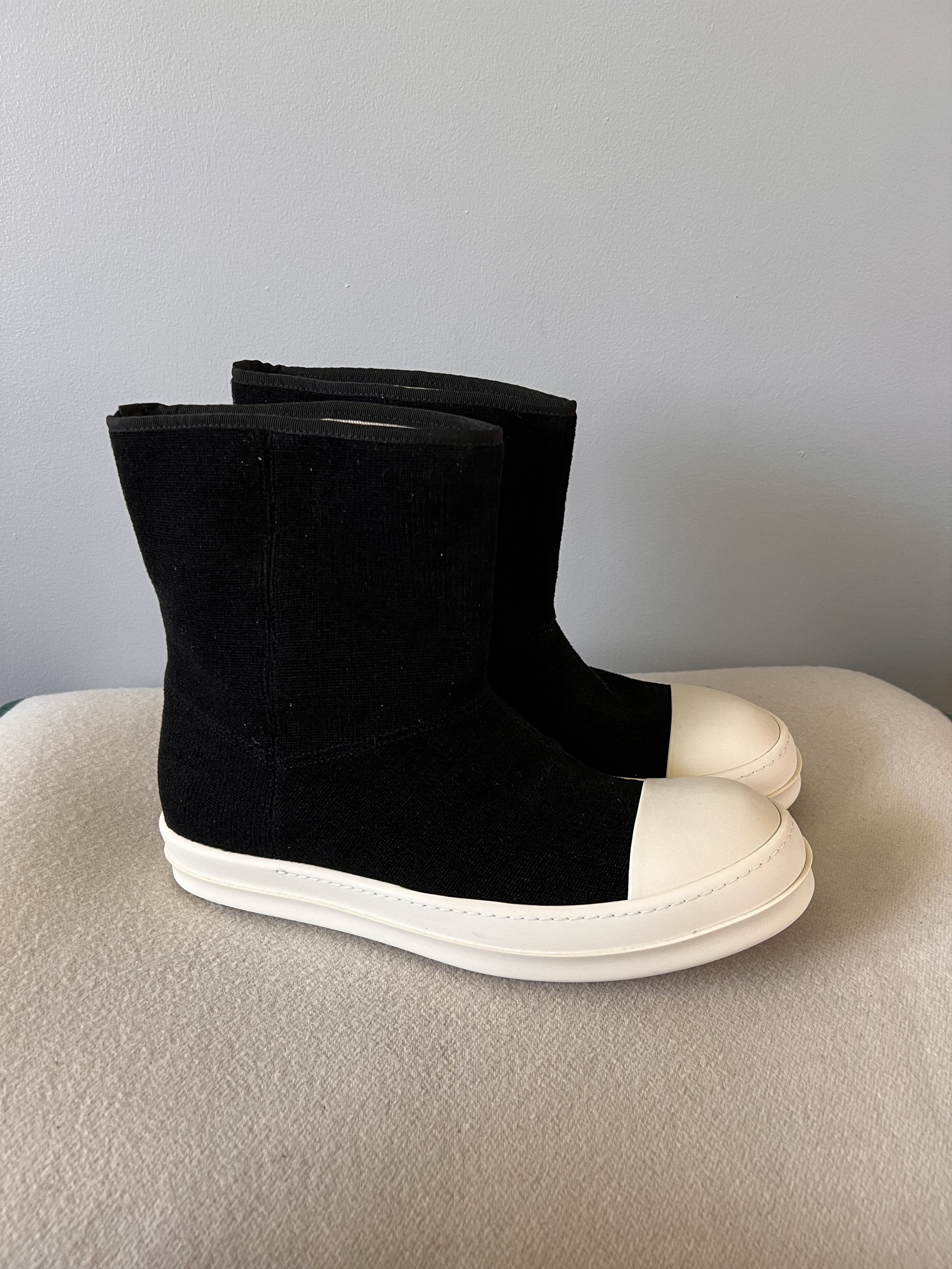 Pre-owned Rick Owens Drkshdw Ramones Ankle Boots In Black