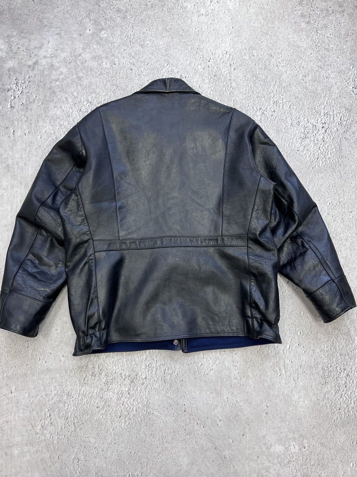 Vintage Vintage Y2K Oversized Biker Racing Track Leather Jacket Size US L / EU 52-54 / 3 - 11 Thumbnail