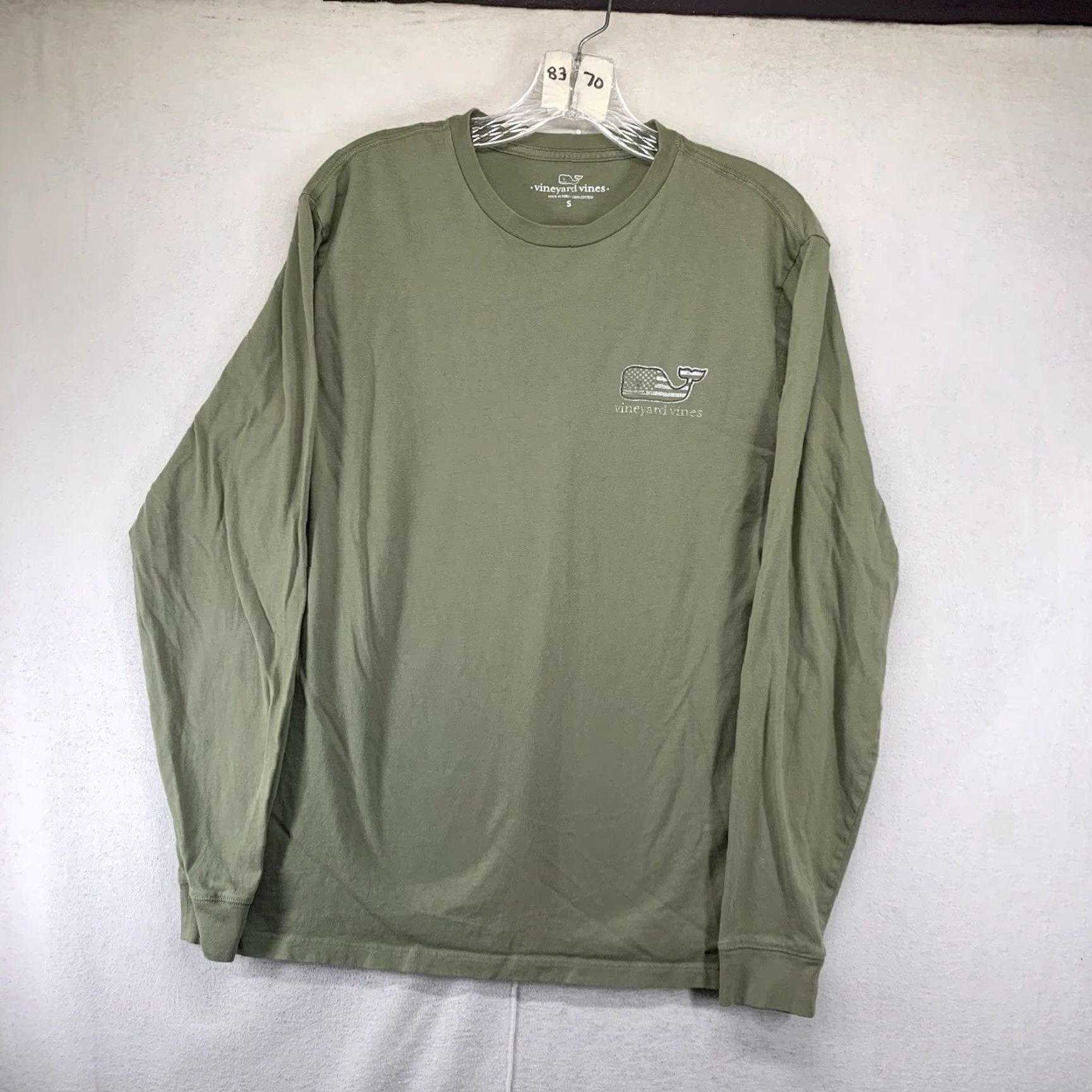 Vineyard Vines VINEYARD VINES Men's Long Sleeve T-Shirt Small Light Olive Patriotic Whale Graphic Preppy Sports Size US S / EU 44-46 / 1 - 3 Thumbnail
