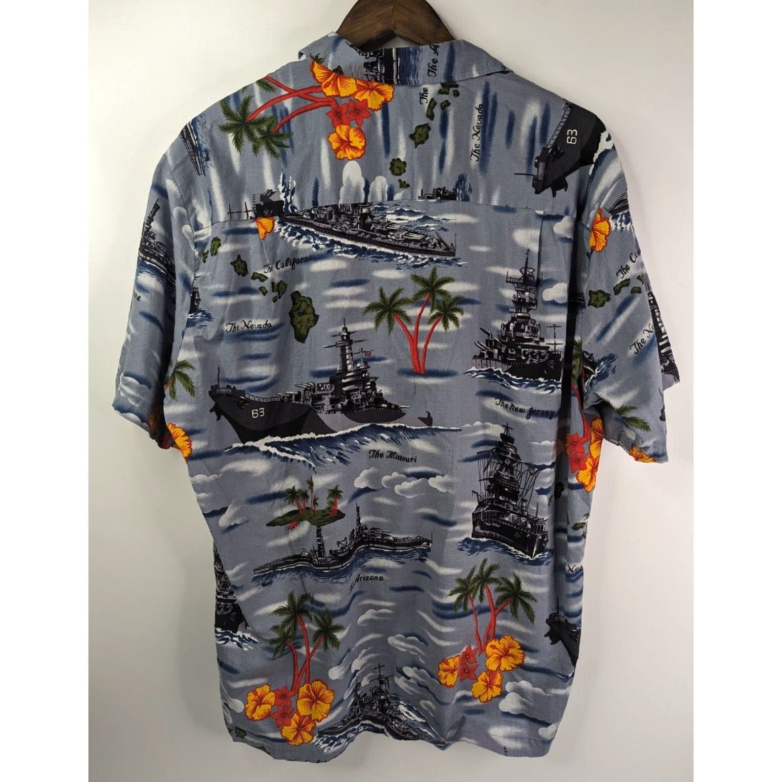 Vintage VINTAGE Kalaheo Hawaiian Shirt Men’s L Navy Military Destroyers Ships Ocean War Camp Shirt Size US L / EU 52-54 / 3 - 2 Thumbnail