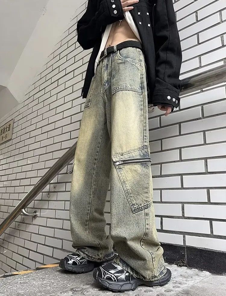 Vintage Washed cargo pants jeans y2k Size US 34 / EU 50 - 3 Thumbnail