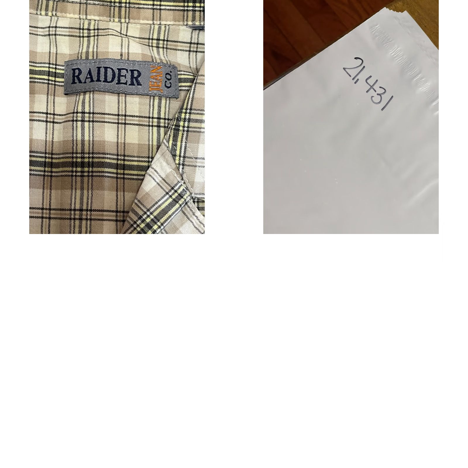 Vintage VINTAGE? Raider Shirt, Men's Size Medium? White Tan, Plaid, Button Up, Short Sleeve Size US M / EU 48-50 / 2 - 8 Thumbnail