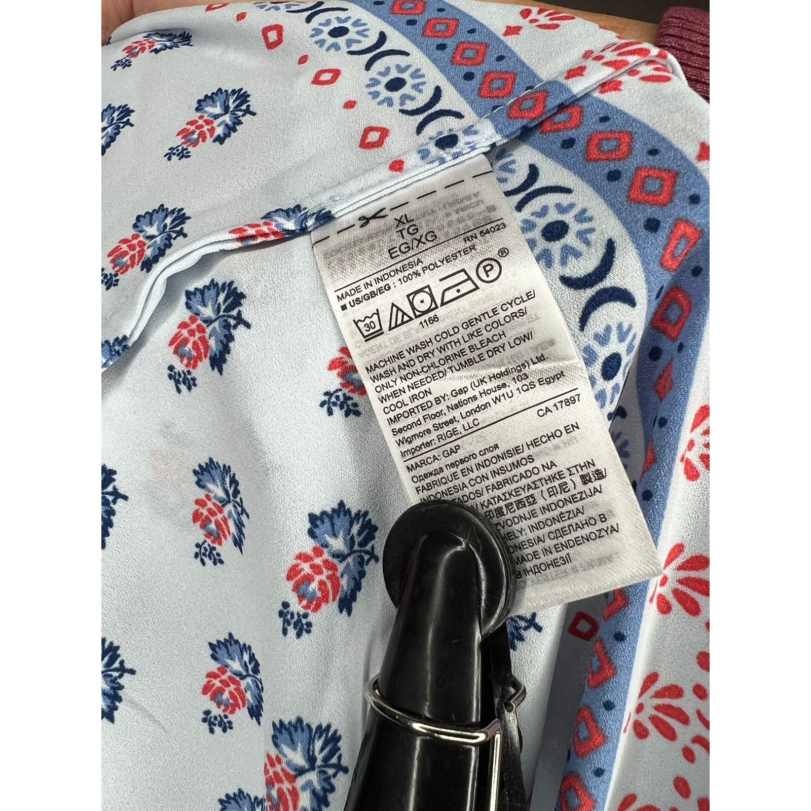 Gap Gap boho Zen flutter sleeve peasant top blue floral size XL Size XL / US 12-14 / IT 48-50 - 5 Thumbnail