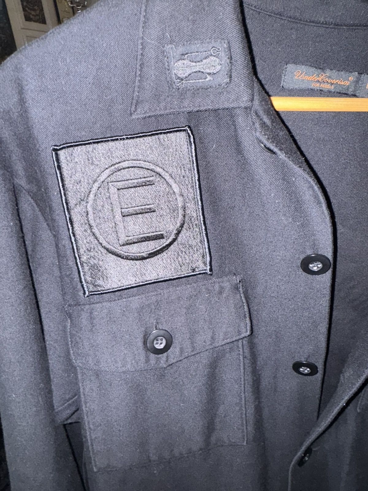Undercover Undercover Jun Takahashi mens black denim patchwork button Size US L / EU 52-54 / 3 - 5 Thumbnail