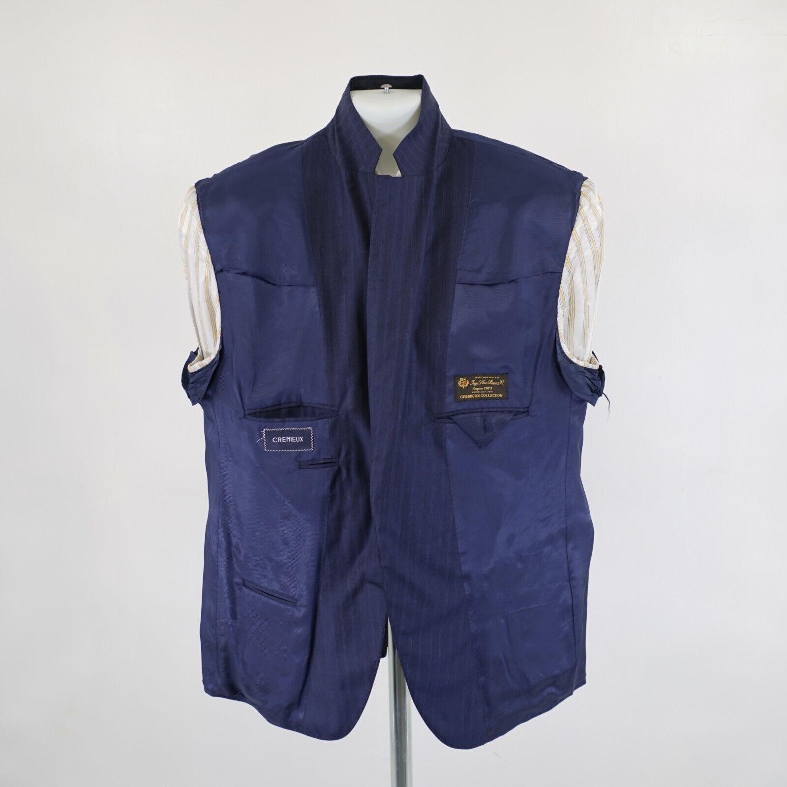 Loro Piana Loro Piana Cremieux Super 130S Wool Denver CT Blue Striped S Size 44S - 11 Thumbnail