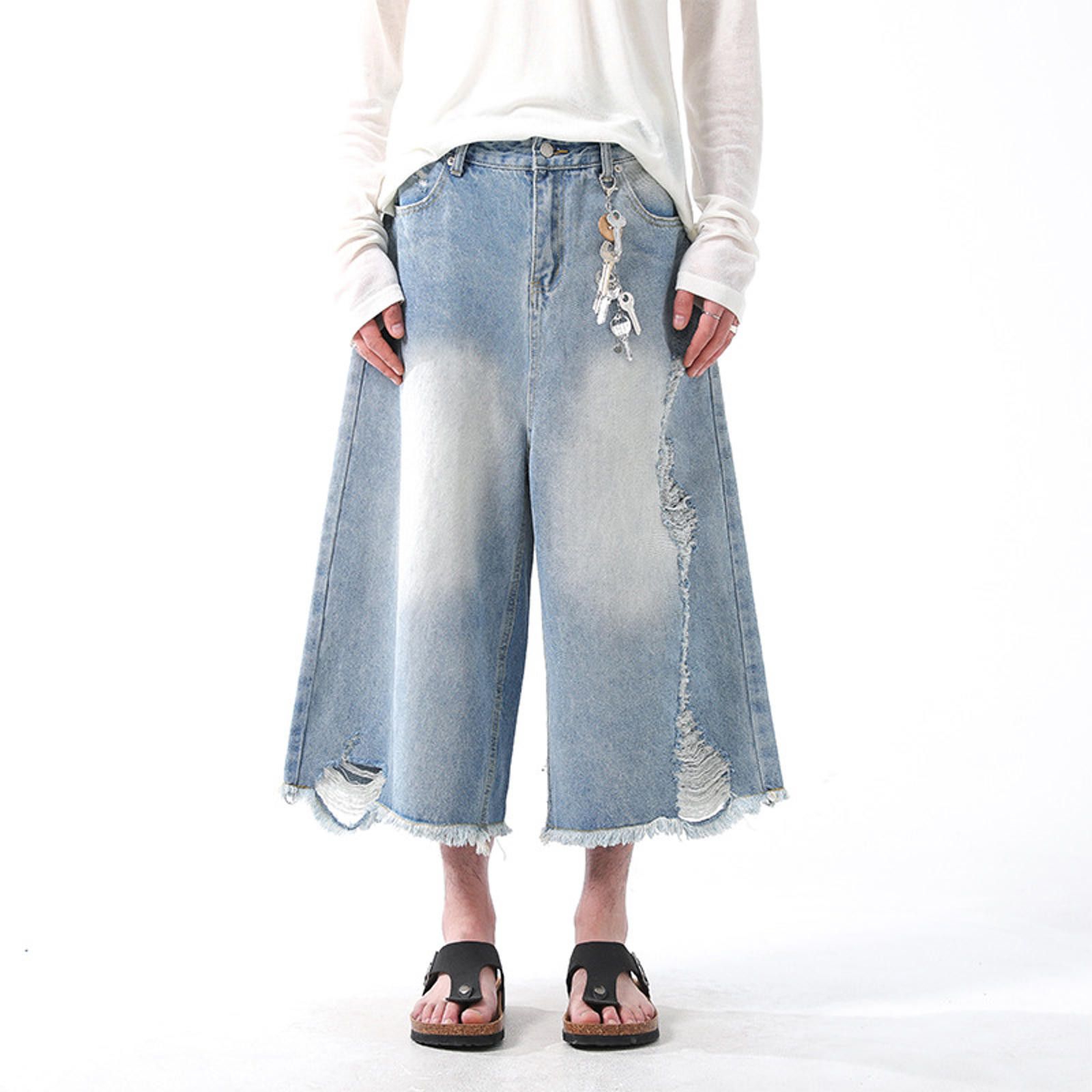 Vintage Distressed Denim Shorts Size US 32 / EU 48 - 3 Thumbnail
