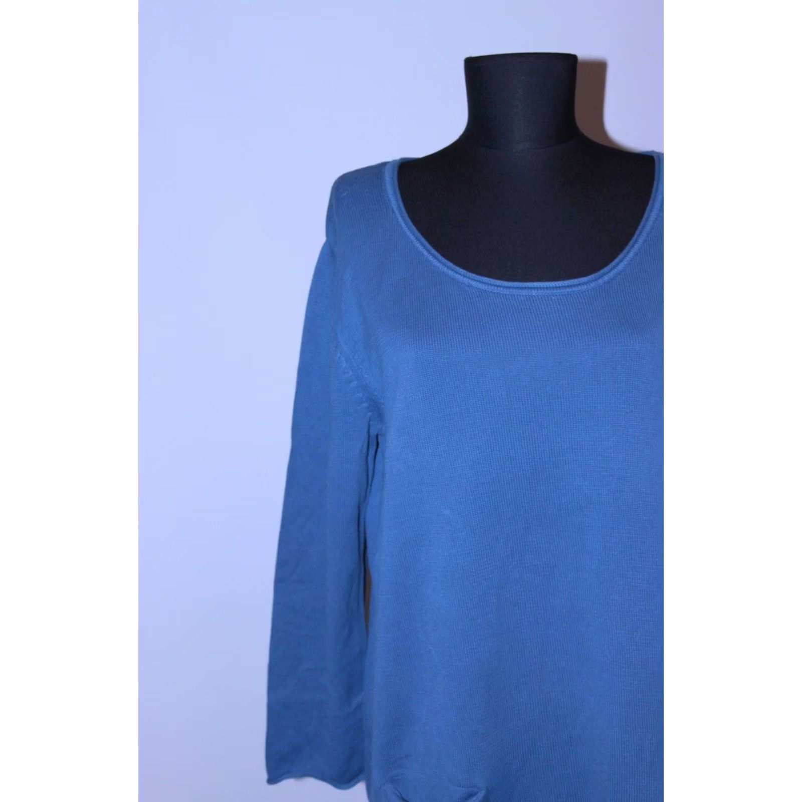 Vintage Gudrun Sjoden womens blue cotton A-Line Dress Size L Size L / US 10 / IT 46 - 2 Thumbnail