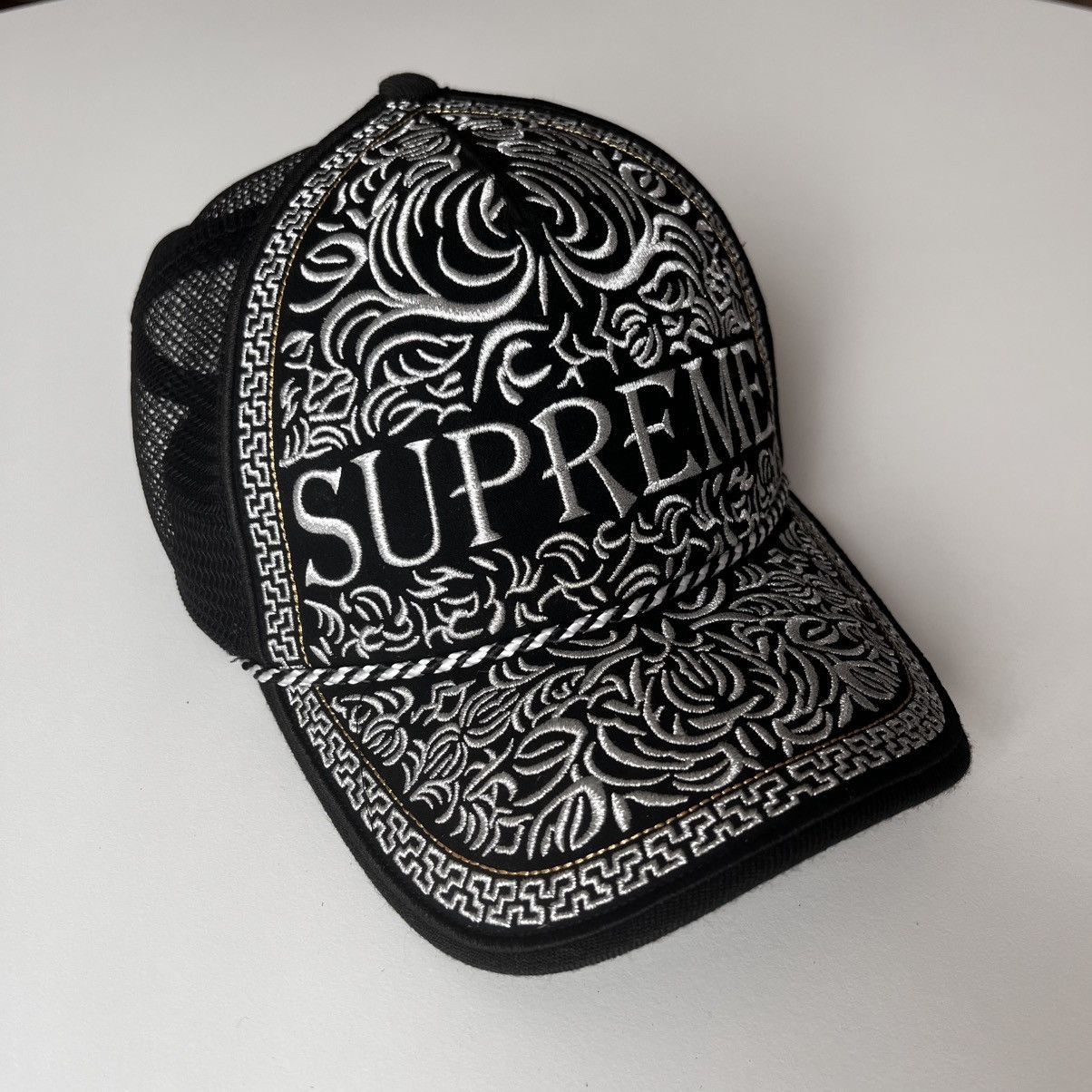 Supreme B.B. Simon cap black supreme x B.B. Simon Studded Canvas黒