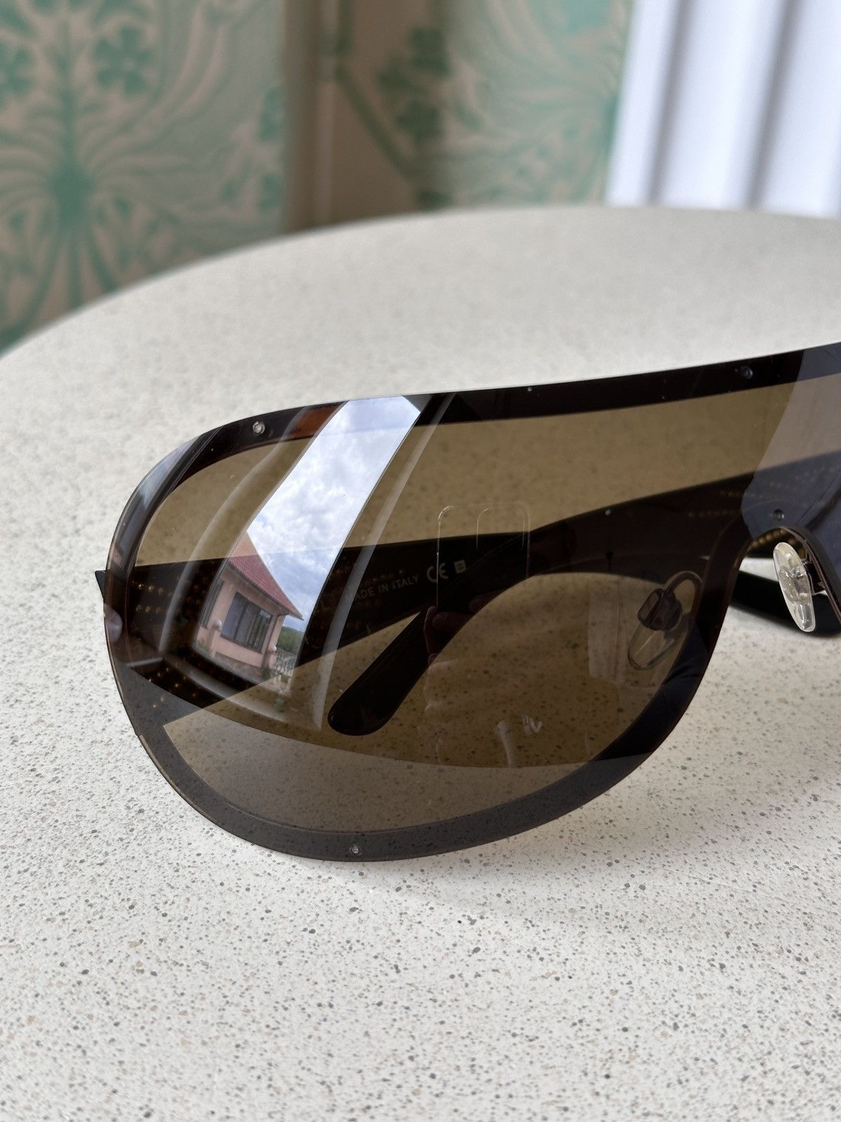 Chanel CHANEL Shield Mask Rhinestones CC Logo Sunglasses 4148-B Y2K Size ONE SIZE - 11 Thumbnail