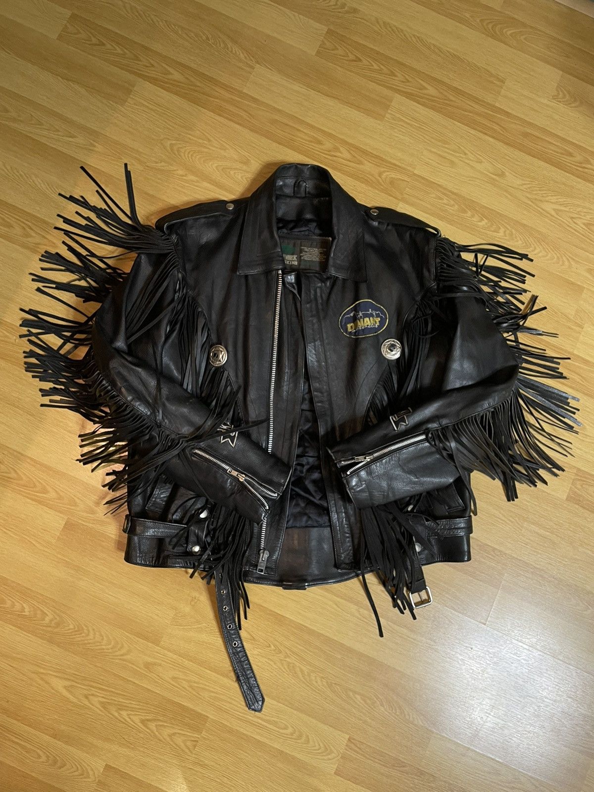 Vintage vintage biker leather suede fringe jacket rare M-L Size US M / EU 48-50 / 2 - 9 Thumbnail