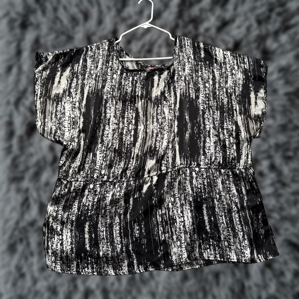 Vintage VINTAGE Y2K Peplum Top Womens 2X Plus Boho Abstract Edgy Grunge Chic Streetwear Size XXL / US 16-18 / IT 52-54 - 1 Thumbnail