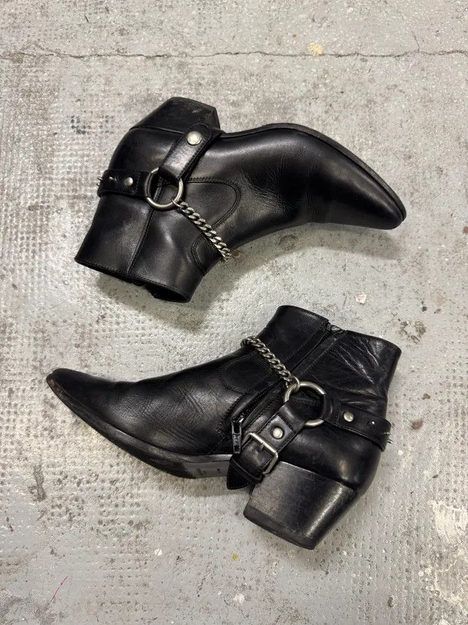 Saint Laurent Paris Saint Laurent Cowboy Ankle Leather Black Boots Size US 6 / IT 36 - 5 Thumbnail