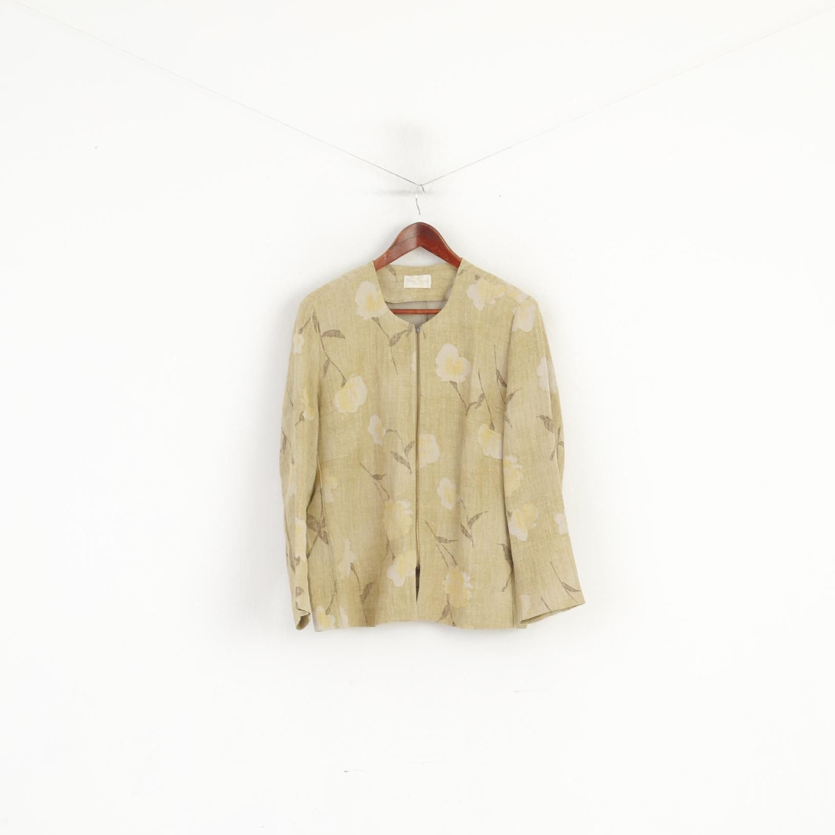 Vintage Mac Scott Women XL Blazer Green 100% Linen 6404 Size XL / US 12-14 / IT 48-50 - 2 Thumbnail