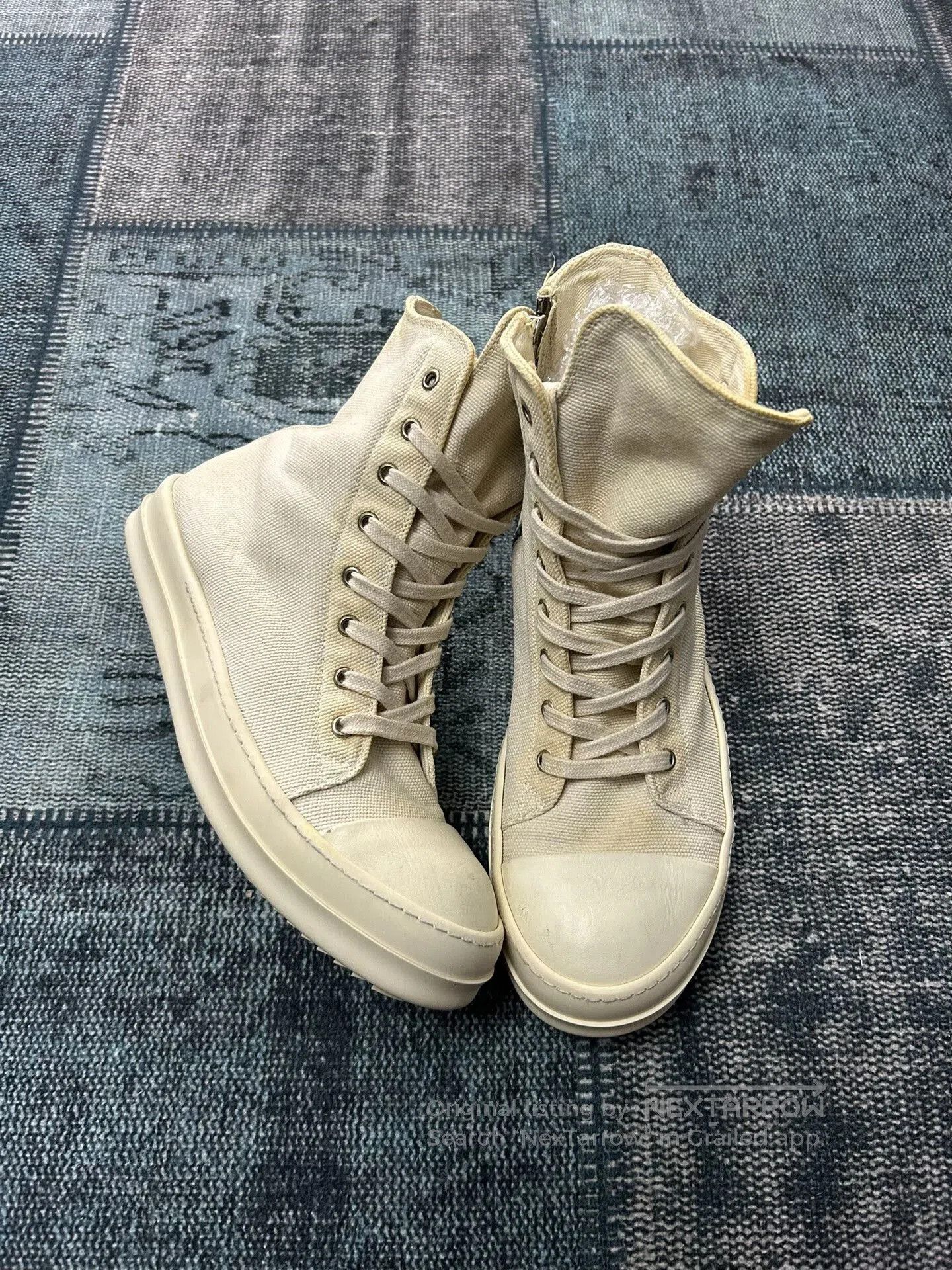 Rick Owens Rick Owens White Canvas Sneakers. Size US 8.5 / EU 41-42 - 2 Thumbnail