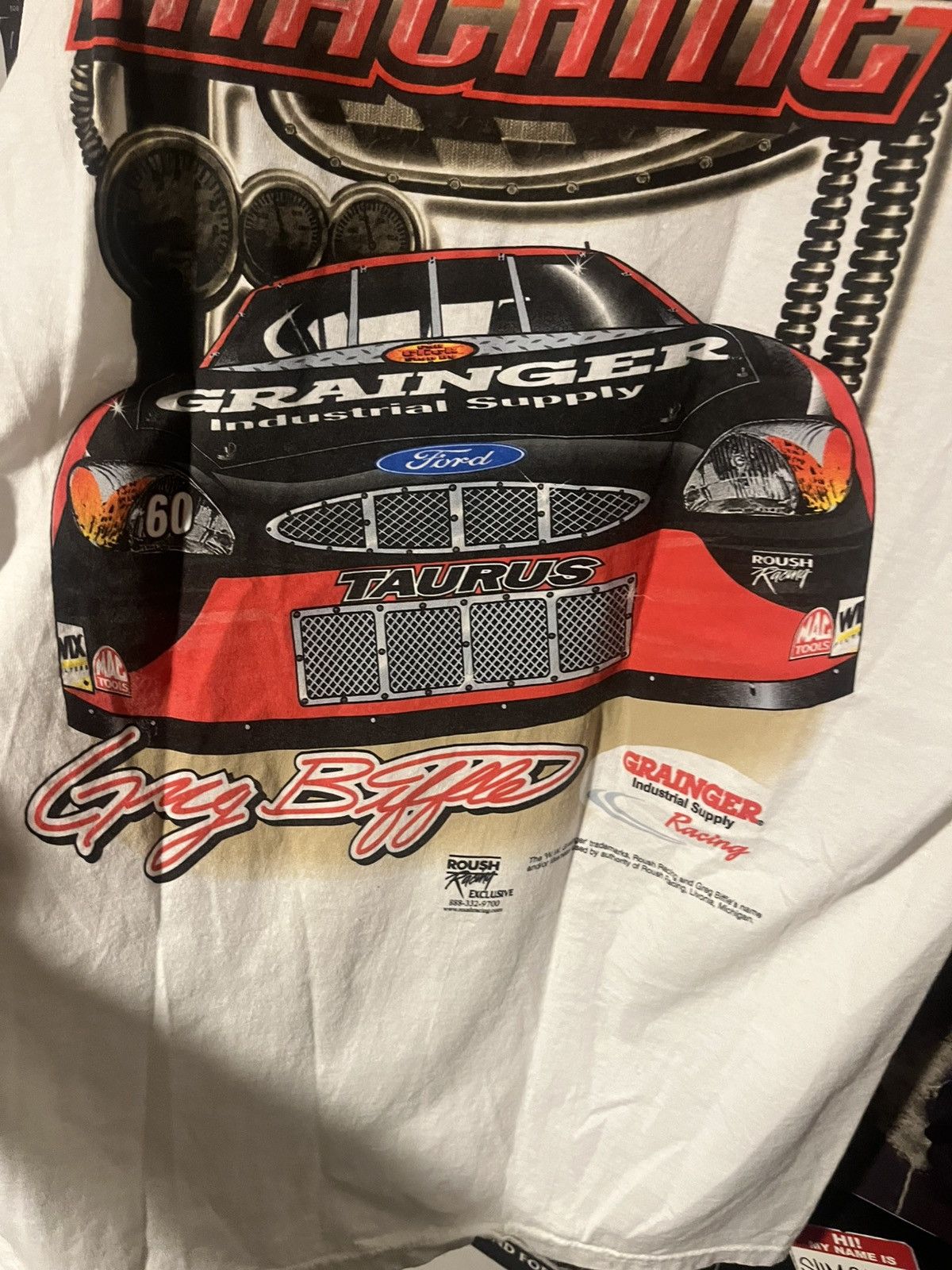 Hanes Vintage 2000’s Y2K Greg Biffle Double Sided NASCAR Tee shirt Size US L / EU 52-54 / 3 - 10 Thumbnail