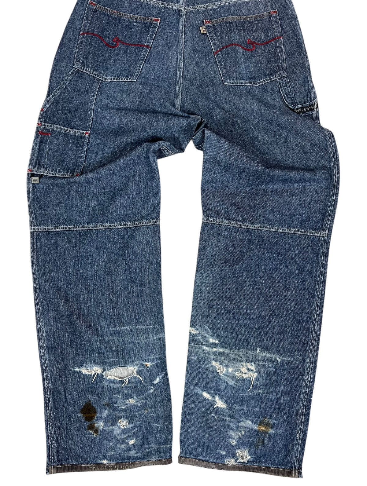 Triple 5 Soul 90s Vintage Distressed Triple Five Soul Baggy Jeans Size US 38 / EU 54 - 4 Thumbnail