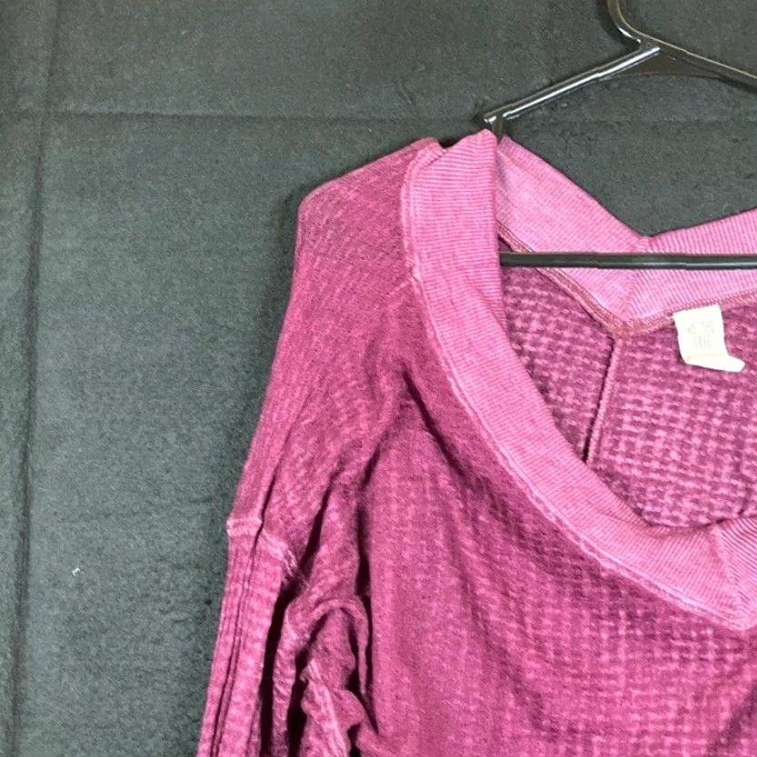 Vintage We The Free Womens Shirt Purple Thermal Waffle Sheer V-Neck Long Sleeve Small Size S / US 4 / IT 40 - 4 Thumbnail