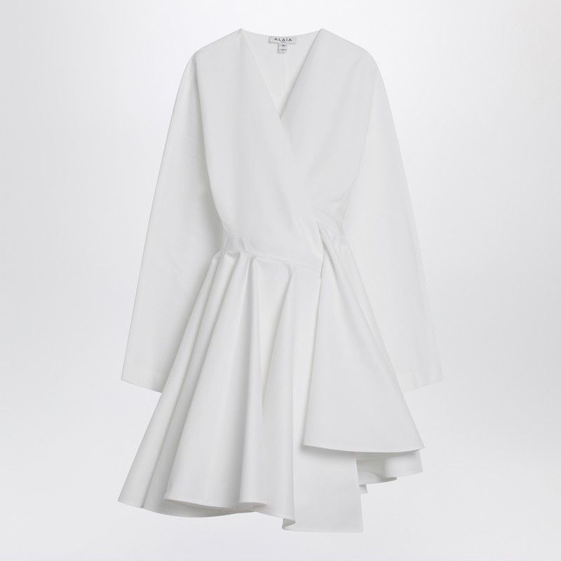 Alaia Alaia Asymmetrical White Cotton Dress Size M / US 6-8 / IT 42-44 - 1 Thumbnail