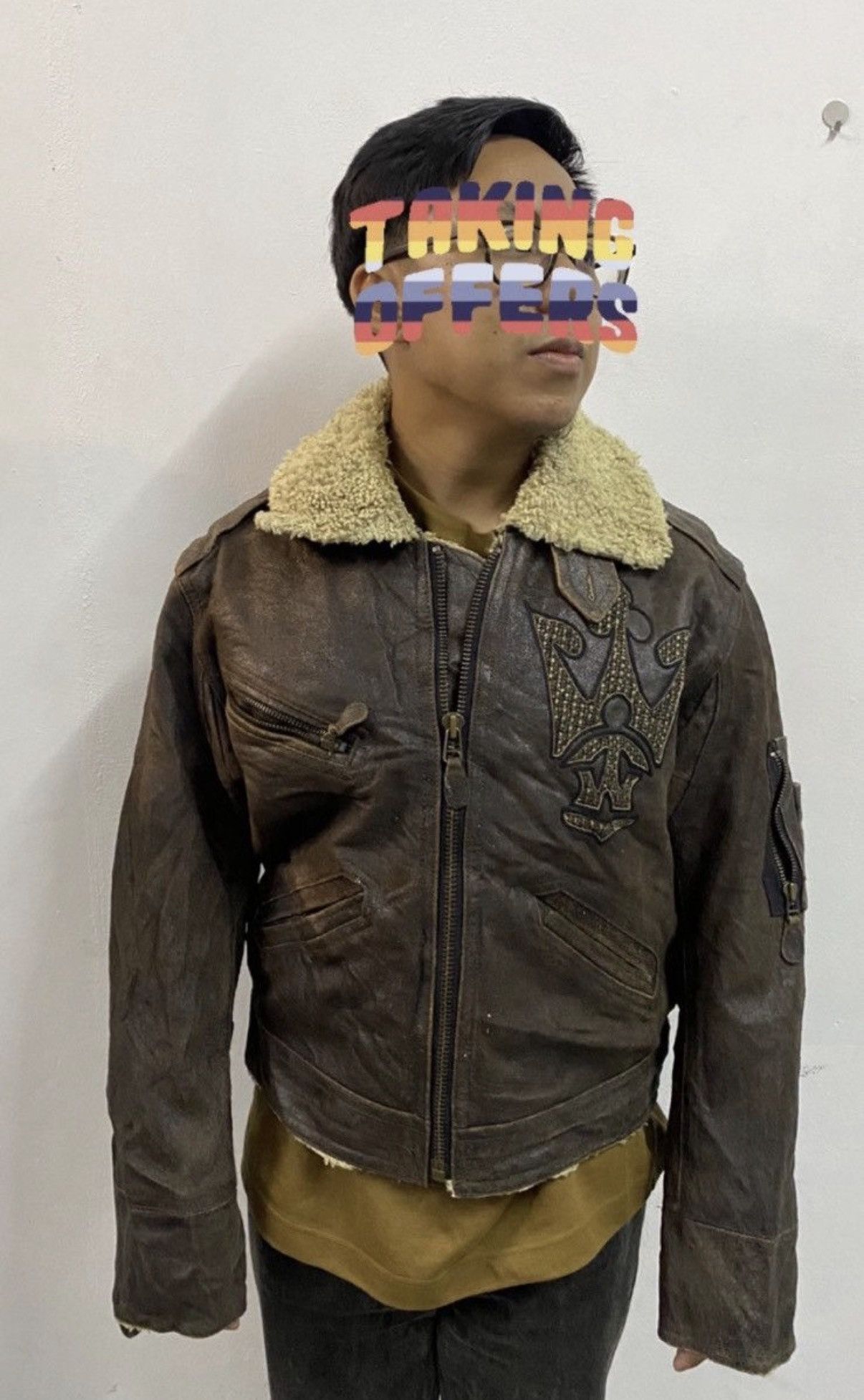 Japanese Brand 90’s Yoshiyuki Konoshi Flight Leather Jacket Size US L / EU 52-54 / 3 - 2 Thumbnail