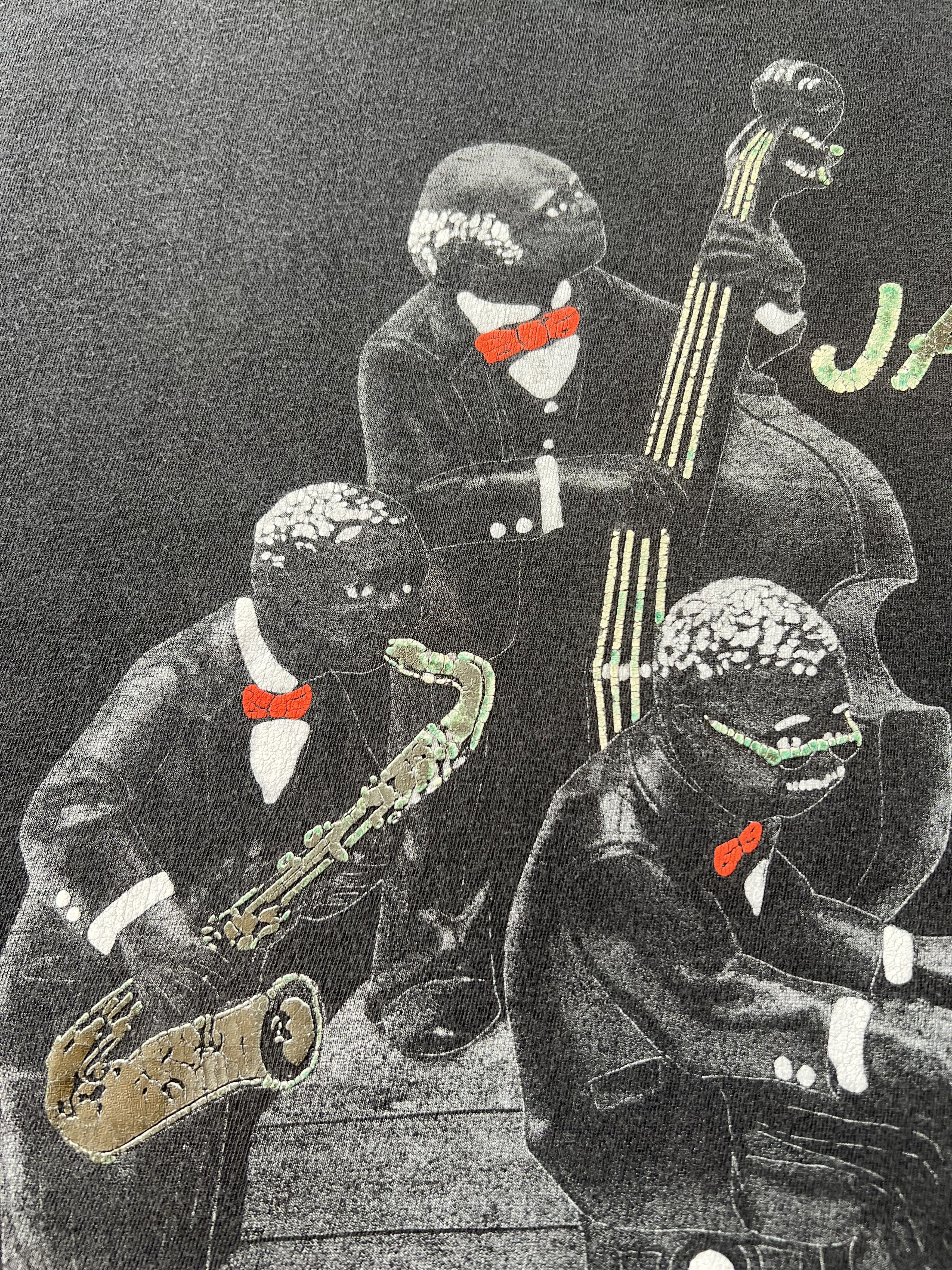 Vintage Vintage 90s Jazz Music New Orleans Faded Black T-shirt Size US XL / EU 56 / 4 - 4 Thumbnail