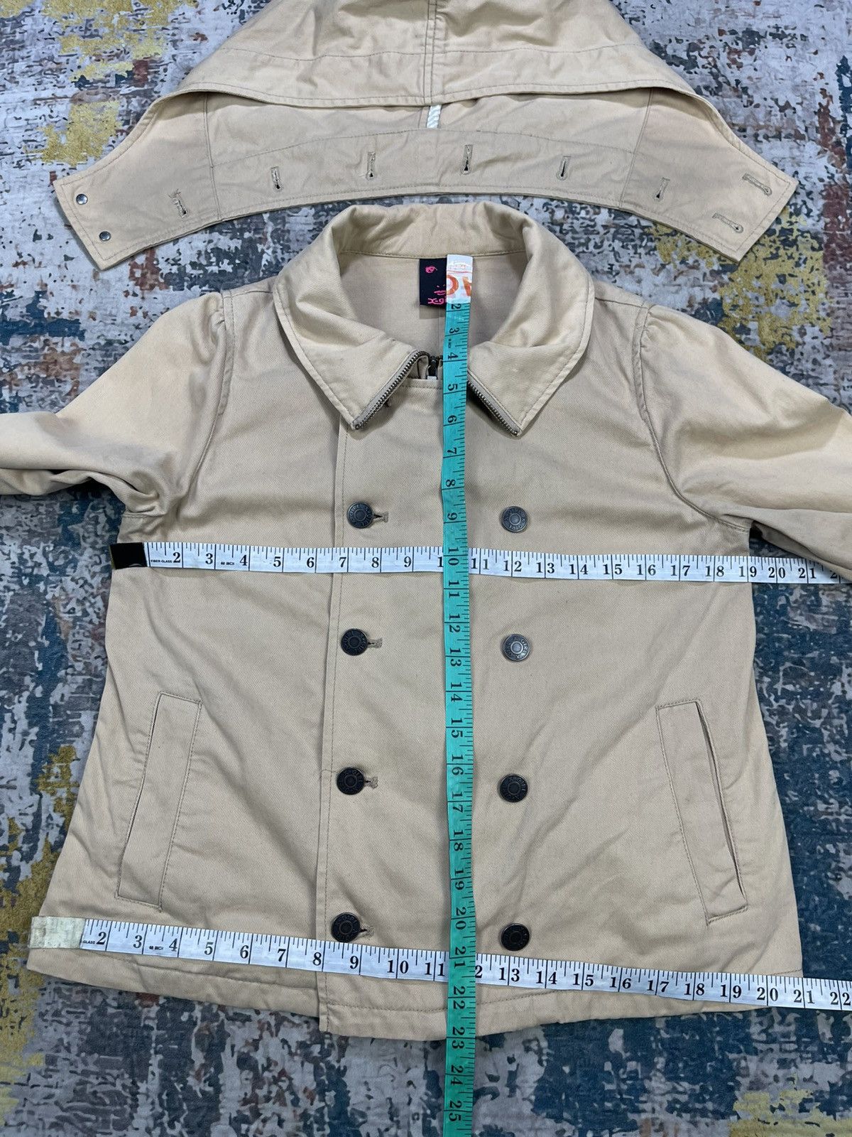 X-Girl X-Girl Double Breasted Hooded Short Trench Jacket Size XS / US 0-2 / IT 36-38 - 10 Thumbnail