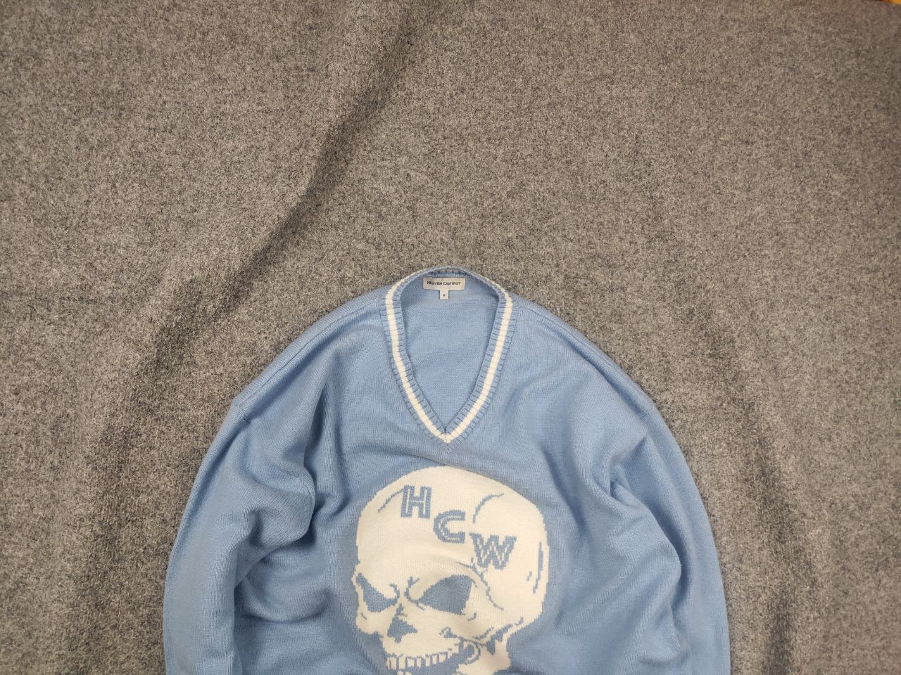 Japanese Brand Heaven Can Wait Design Skull Logo V Chek Oversized sweater Size US S / EU 44-46 / 1 - 1 Thumbnail