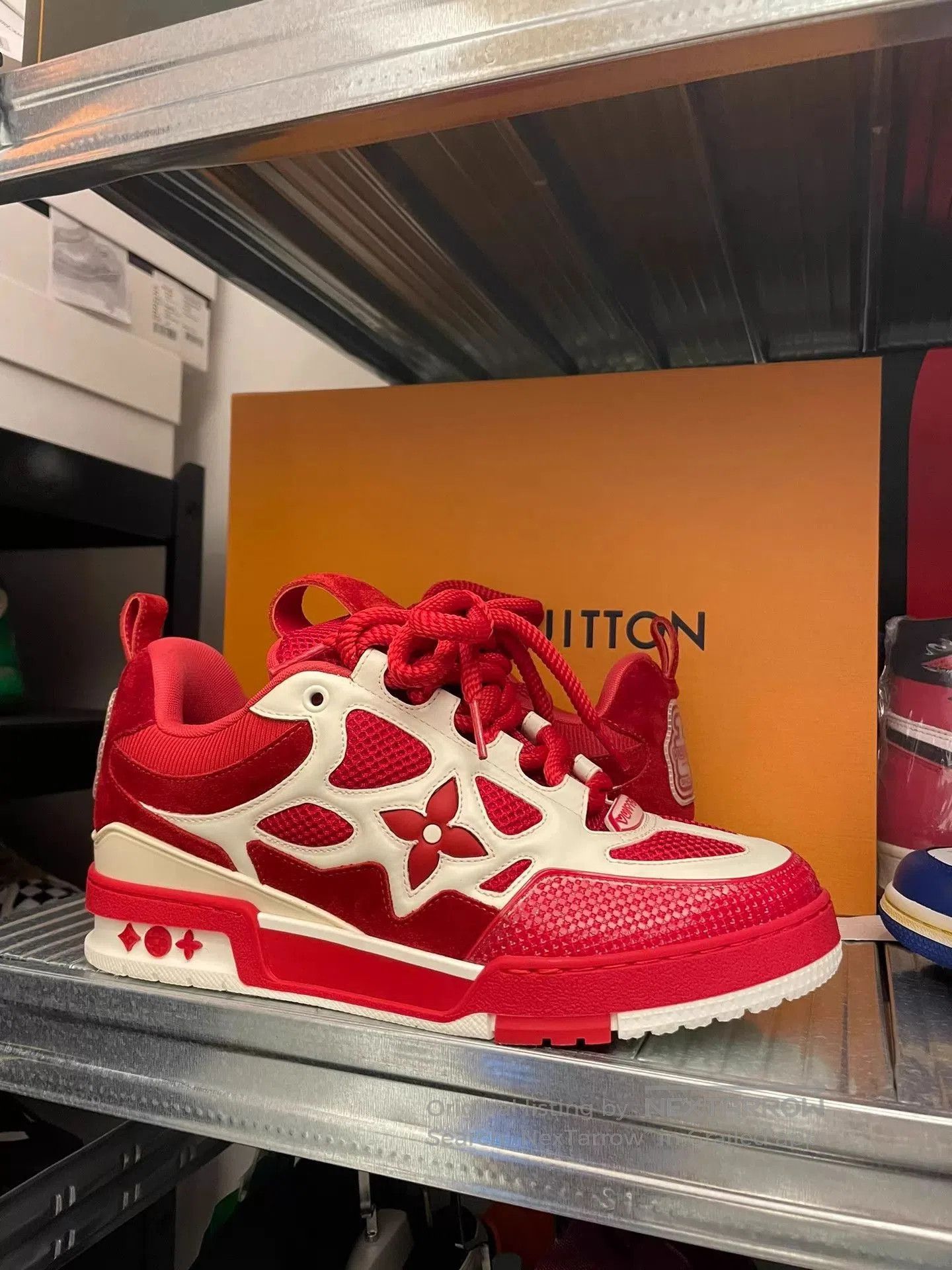 Louis Vuitton Red High-Top Sneakers Size 8.5. Size US 8.5 / EU 41-42 - 2 Thumbnail