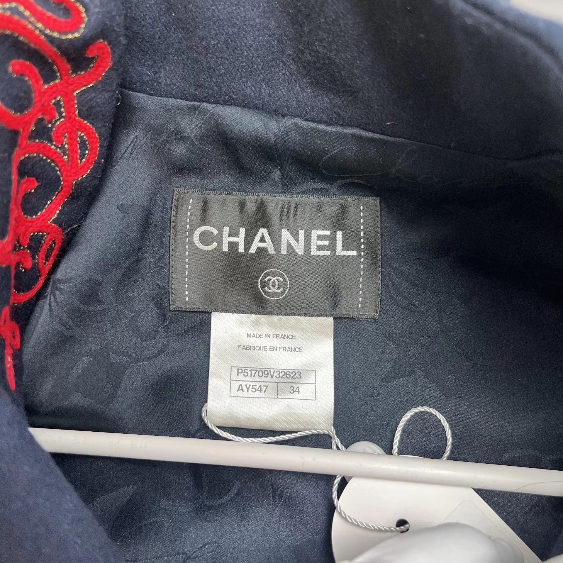 Chanel Chanel Runway Wool Coat Navy Blue 34 Size XS / US 0-2 / IT 36-38 - 3 Thumbnail