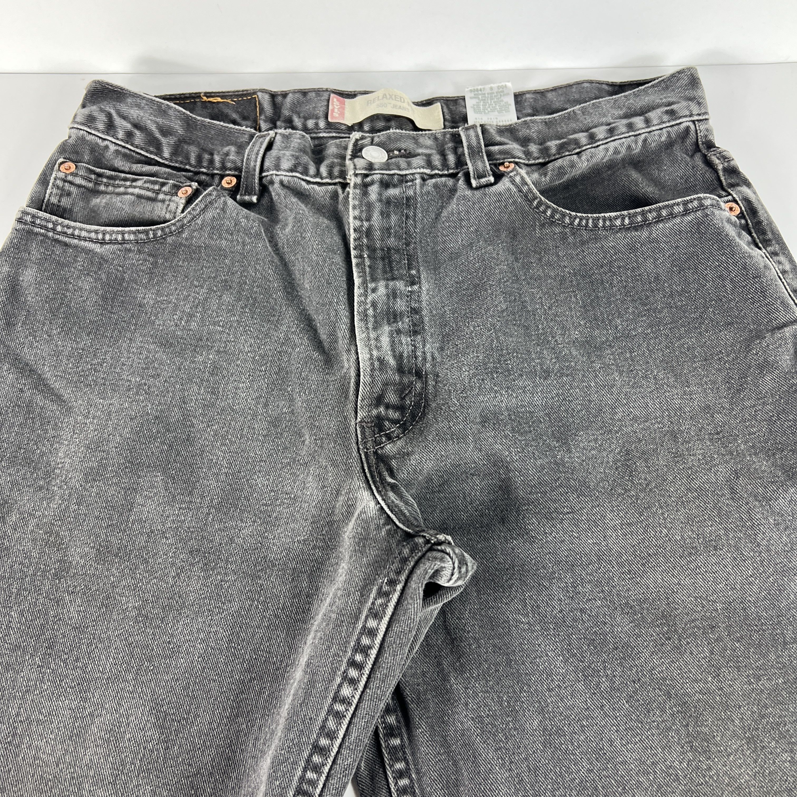 Levi's Y2K Levi's Jeans 550 Relaxed Black Faded Cotton Denim USA Size US 34 / EU 50 - 4 Thumbnail