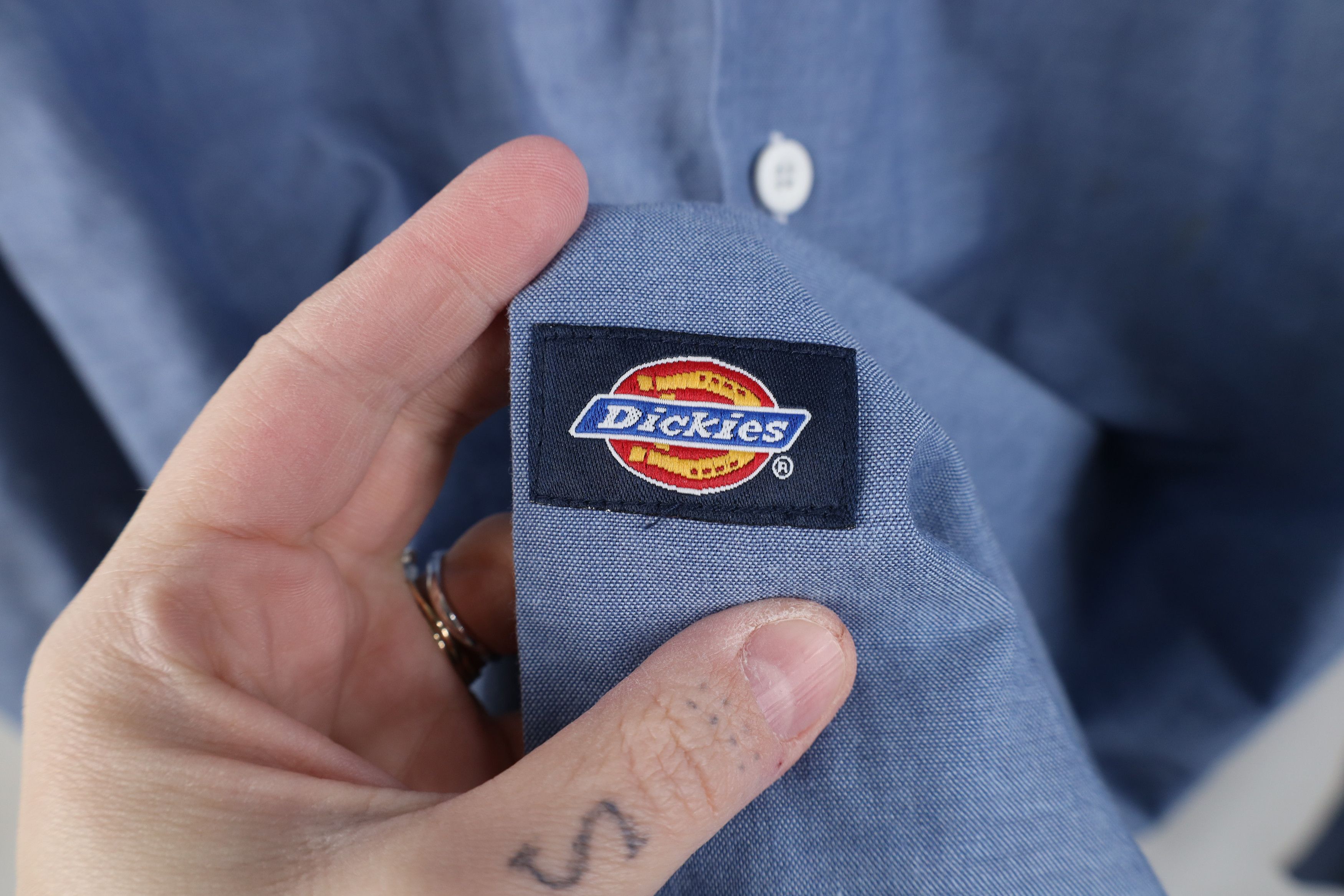 Dickies Vintage 90s Dickies Chambray Mechanic Button Shirt Workwear Size US L / EU 52-54 / 3 - 9 Thumbnail