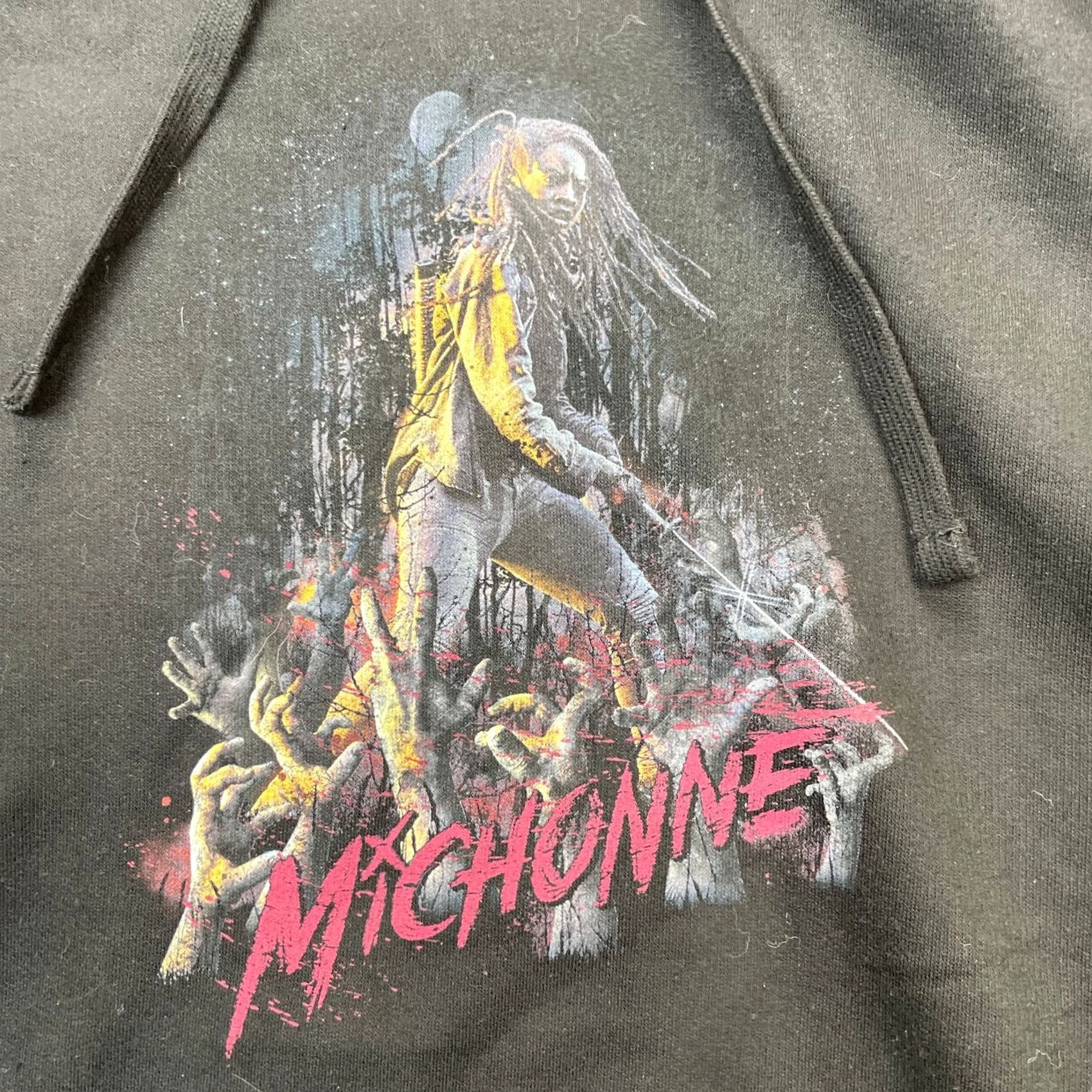 Vintage Supply Drop Hoodie Mens L Black The Walking Dead Men Michonne Pullover AMC Zombie Size US L / EU 52-54 / 3 - 2 Thumbnail