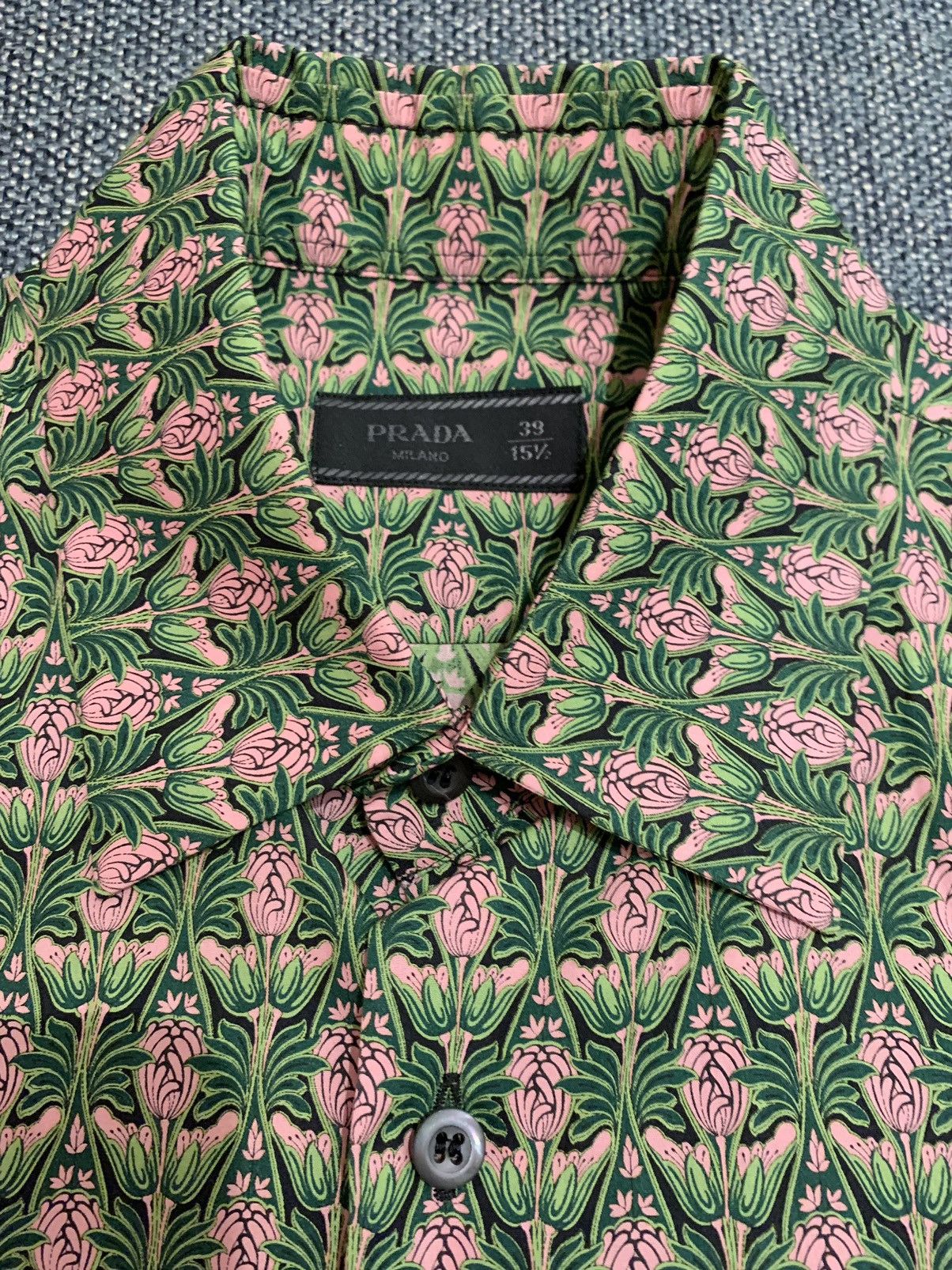 image of Prada Printed Dress Shirt, Men's (Size Small)