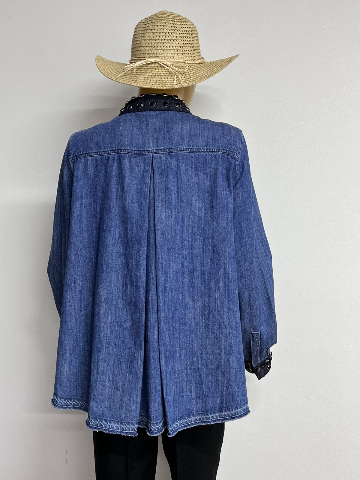 Sonia Rykiel Sonia Rykiel Rare SS16 Denim Jacket Rhinestone Oversized XL Size XL / US 12-14 / IT 48-50 - 10 Thumbnail