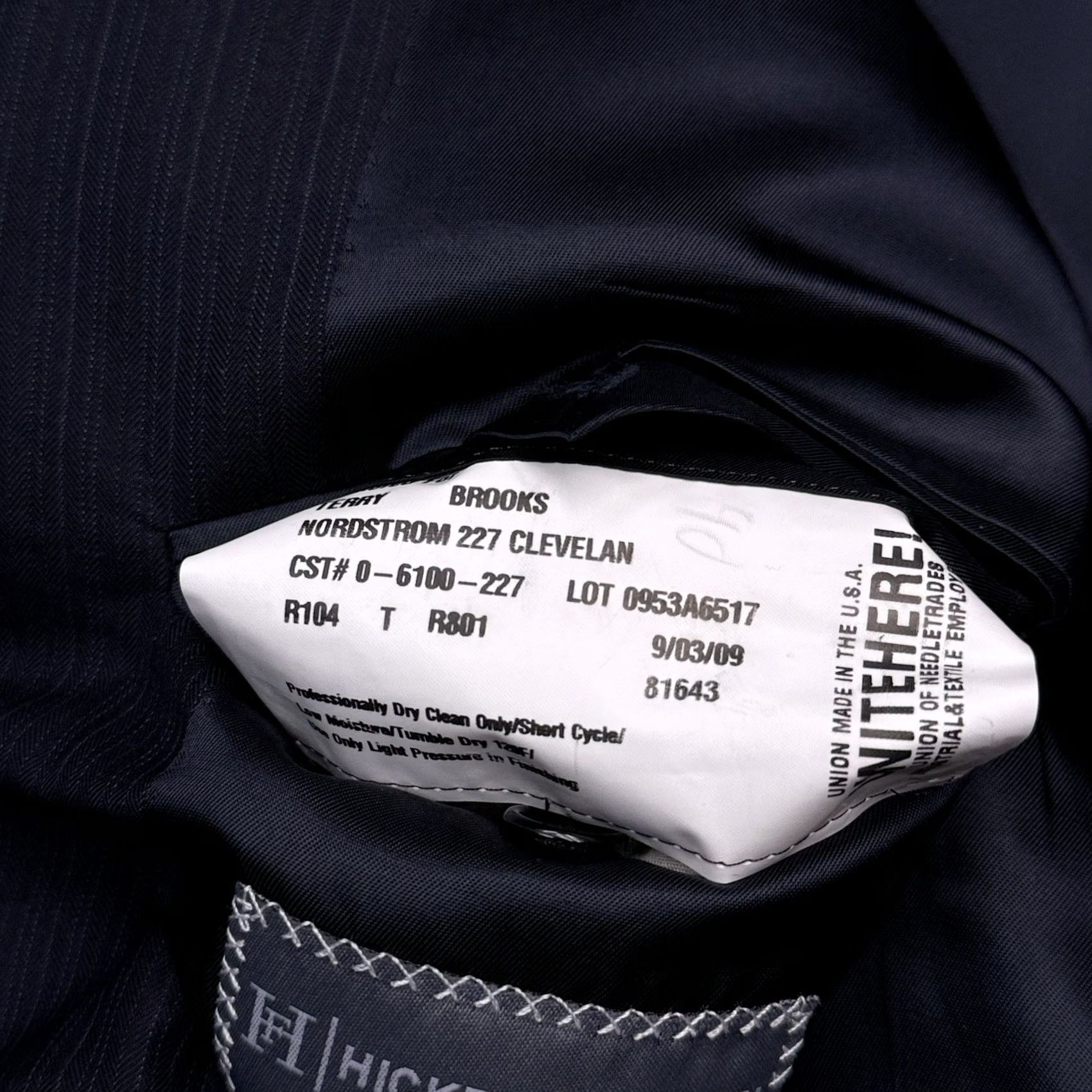 Loro Piana Hickey Freeman Loro Piana Suit Jacket 44 Navy Blue Wool Blazer Size 44R - 7 Thumbnail