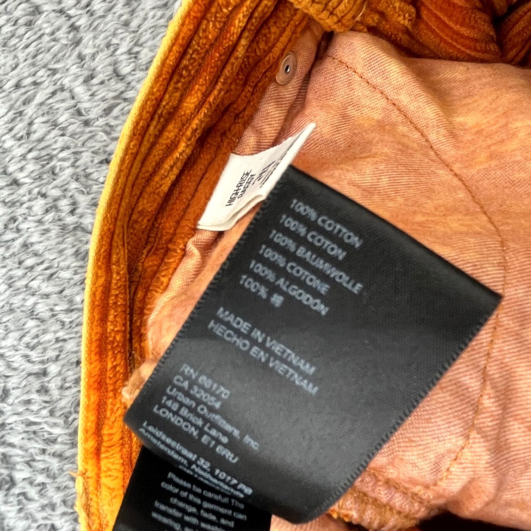 Urban Outfitters VINTAGE Urban Outfitters Pants Womens 24 Orange BDG High Rise Baggy Logo Corduroy Cotton Size 42" / US 20 - 6 Thumbnail