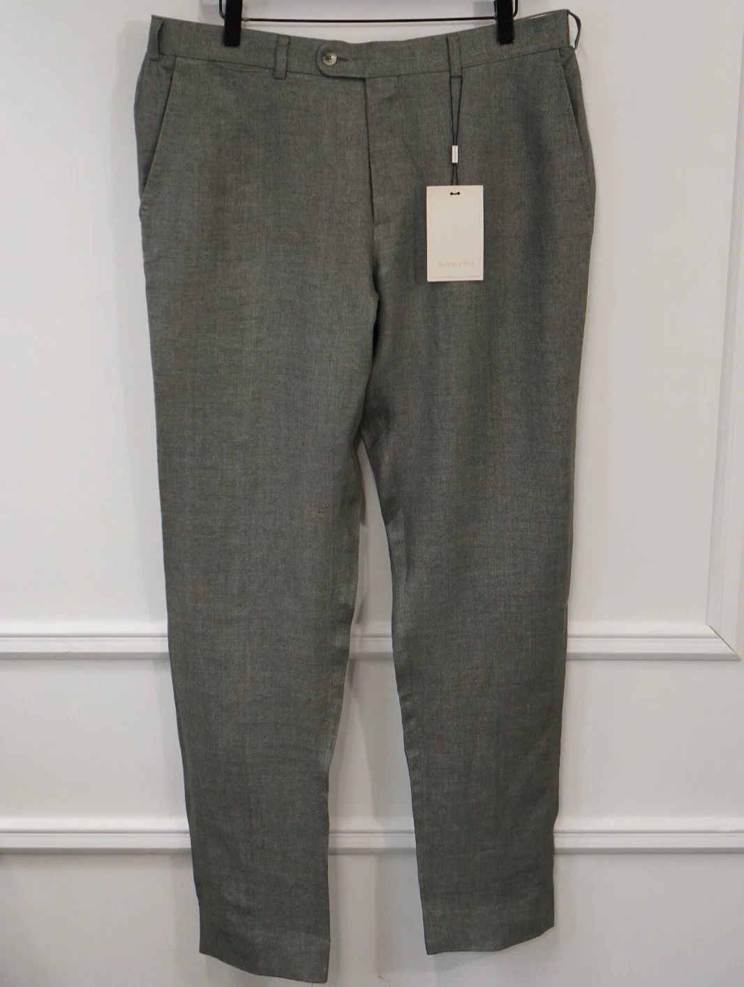 Suitsupply Men Suitsupply Pants 100% Pure Linen Green Size 25 UK/US40S Size 40S - 1 Thumbnail