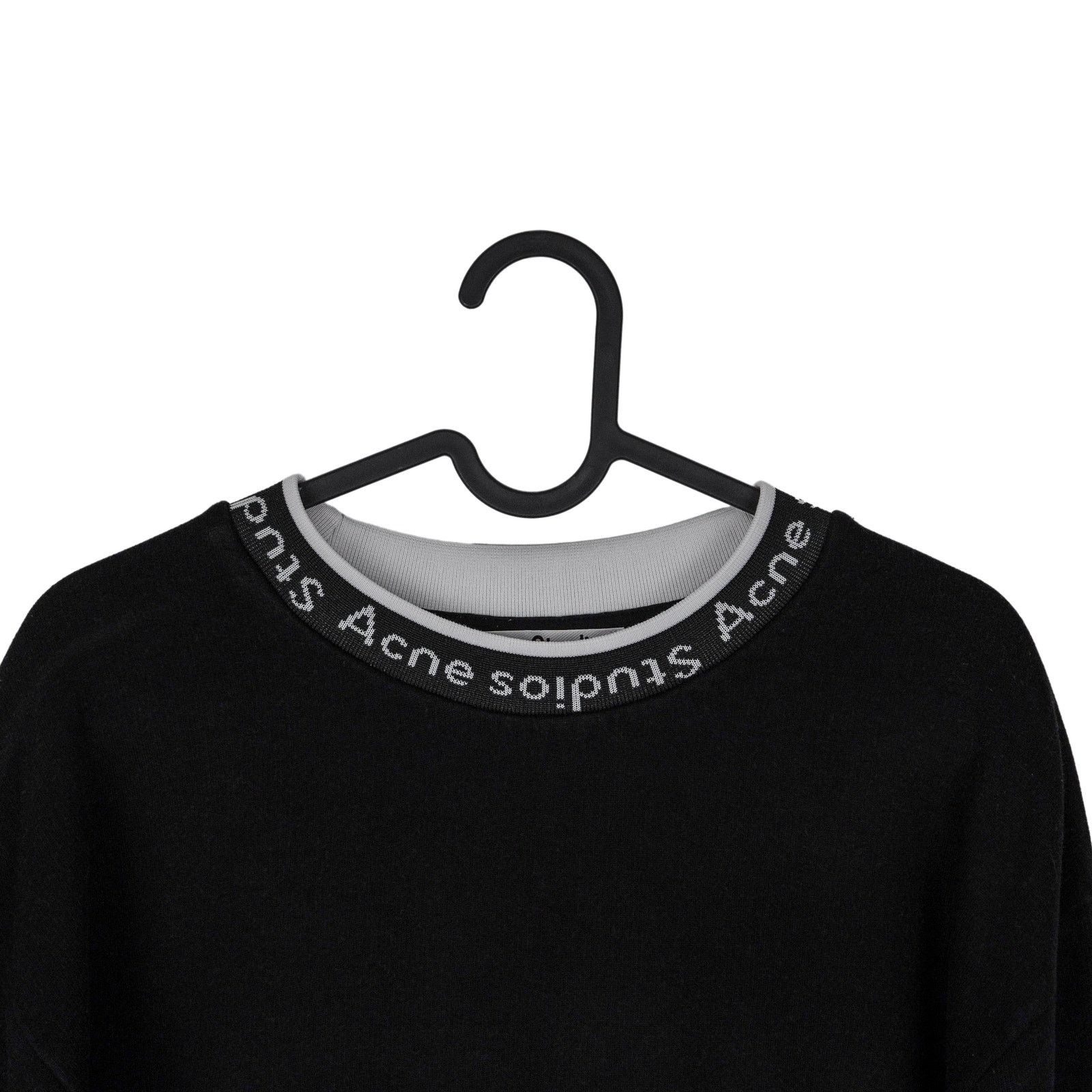 Acne Studios Acne Studios Black Viscose Blend Logo Collar Sweatshirt Size US S / EU 44-46 / 1 - 3 Thumbnail
