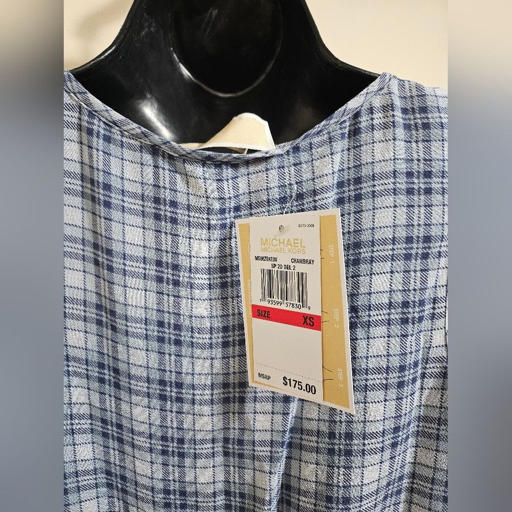 Michael Kors NEW Michael Kors Belted Mixed Plaid Georgette Dress Handker Size XS / US 0-2 / IT 36-38 - 6 Thumbnail